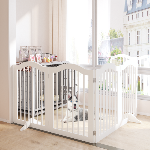 29.5-45.3" Wide Baby Gate for Stairs, Dog Gate Indoor for Doorways, No Drilling Pressure Mounted Pet Gates for Kids, Easy Walk Through Safety Gate, White、、casual