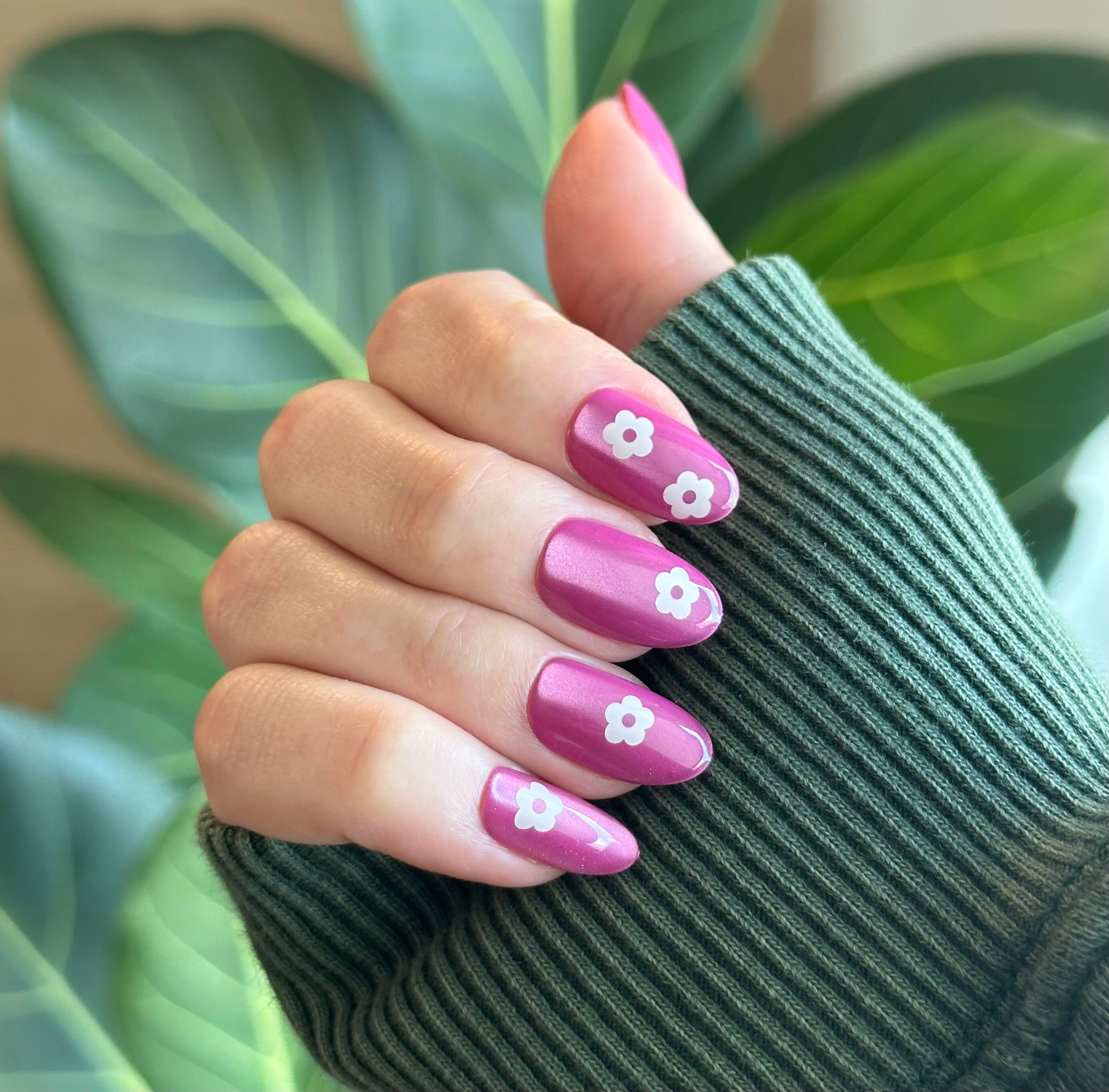 Sparkle Floral - Press-On | Medium | Oval、mySite、solidvoid