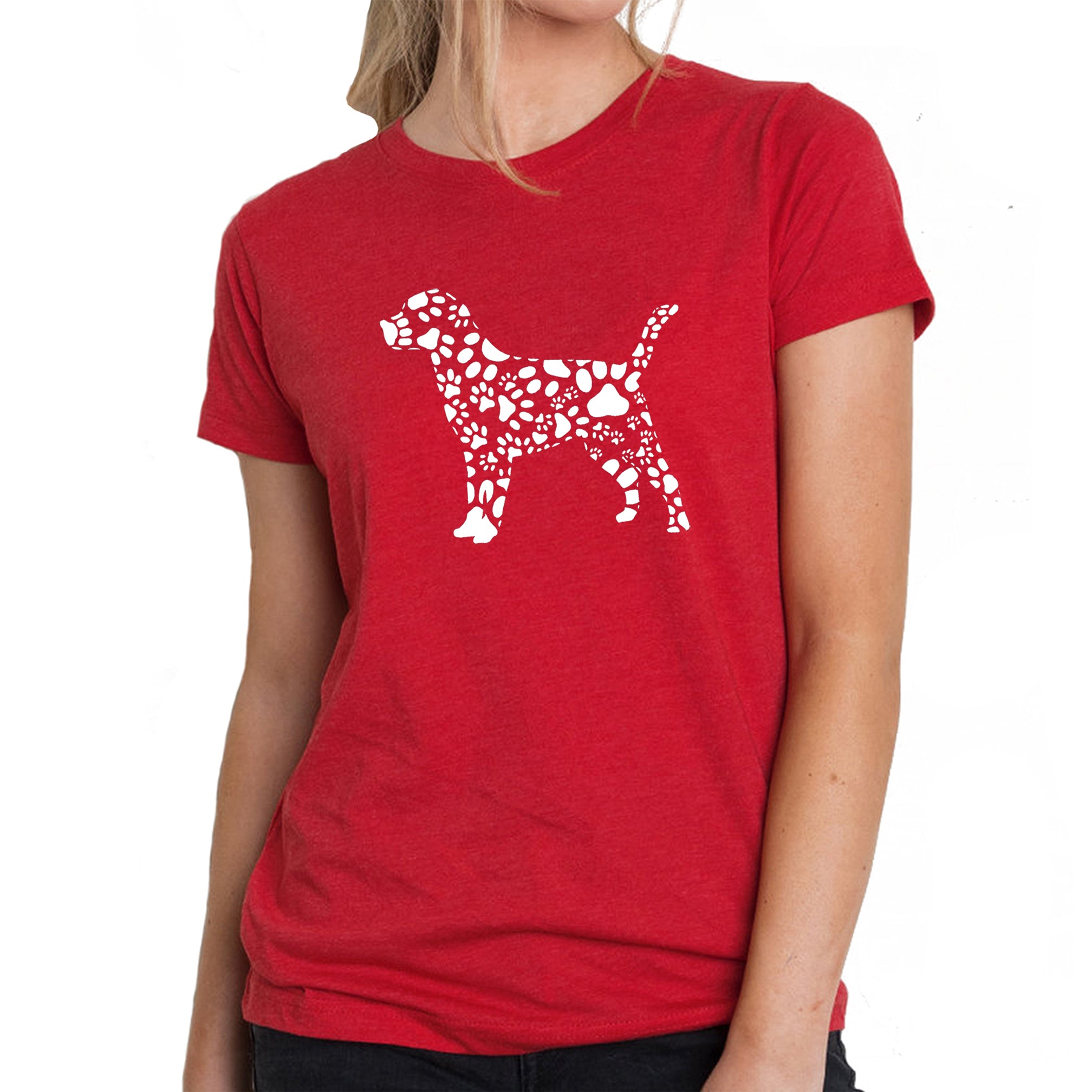 Dog Paw Prints - Women's Premium Blend Word Art T-Shirt、mySite、camillekostekn