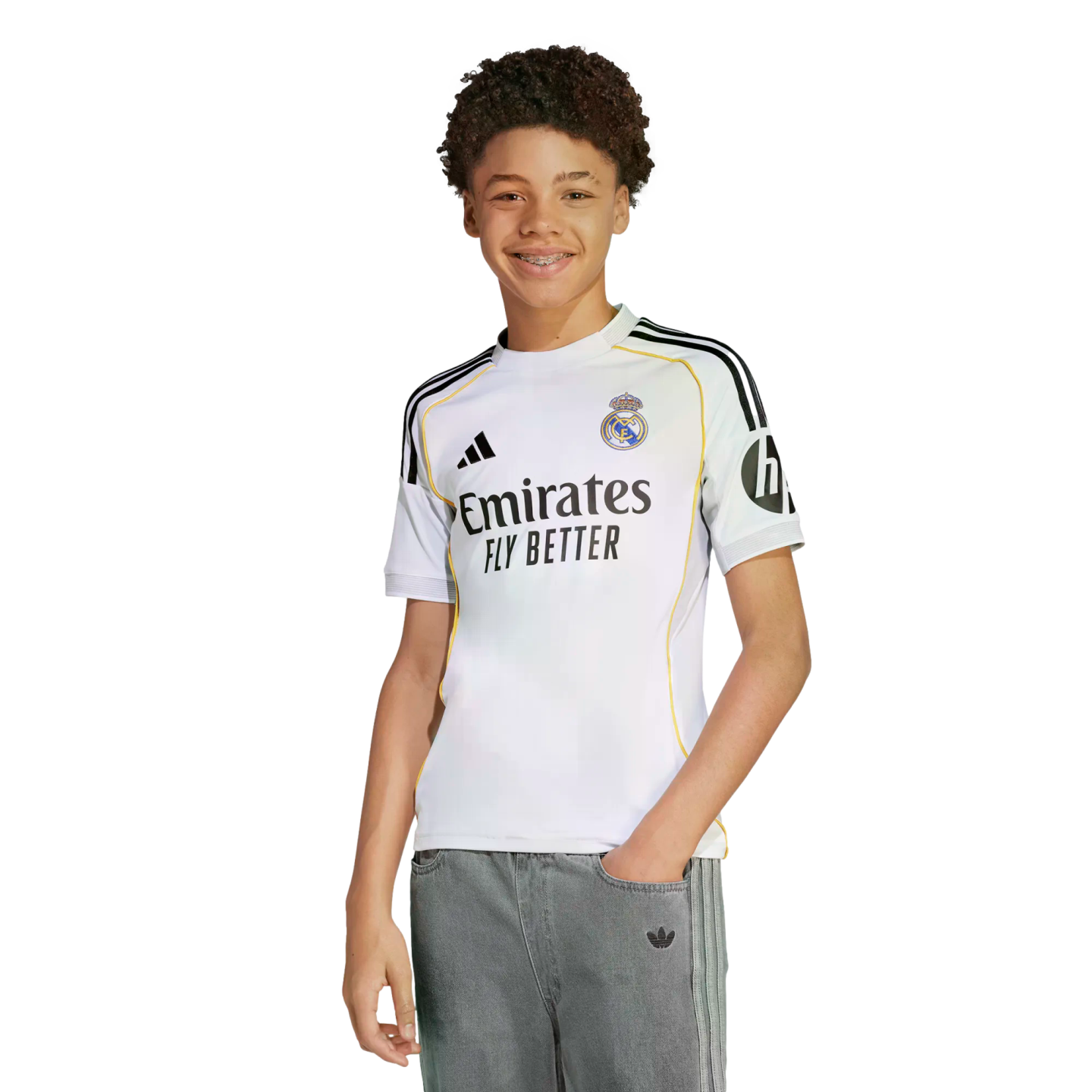 Adidas Real Madrid 25/26 Youth Home Jersey、mySite、noshort