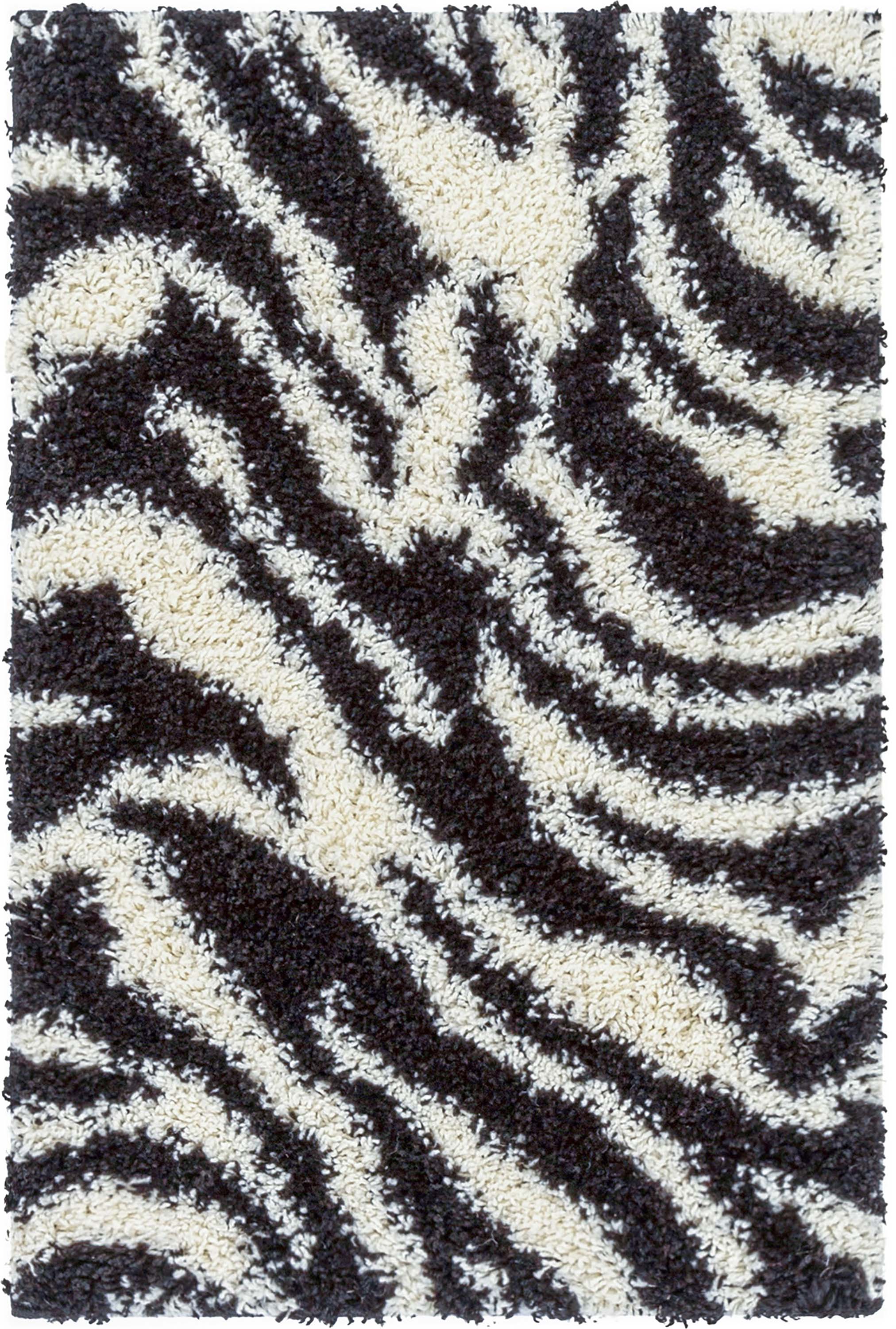 Safari Zebra Black Contemporary Shag Rug、mySite、gigharbornorthrealestate