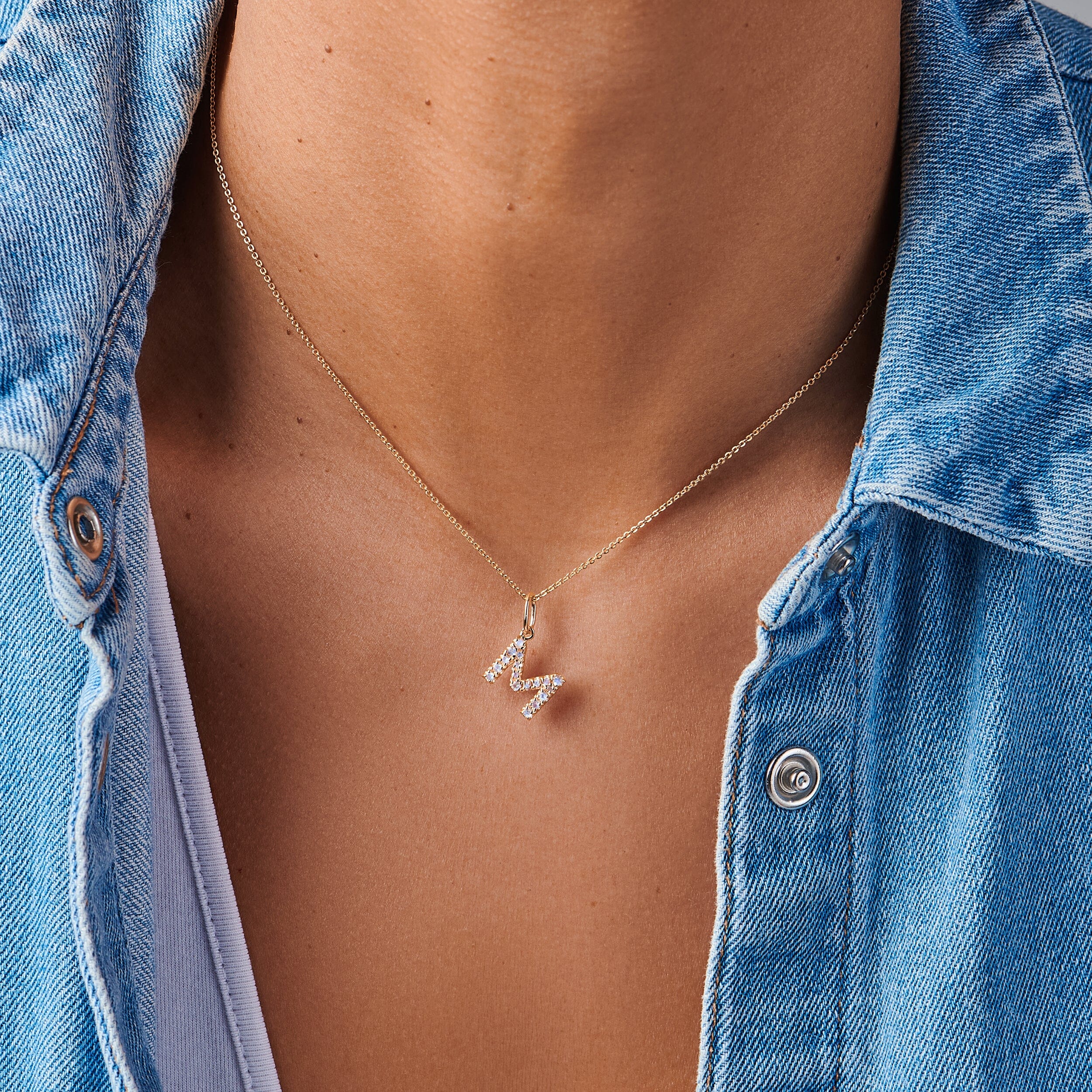 Moonstone Necklace - Alphabet、mySite、hinf8tx79