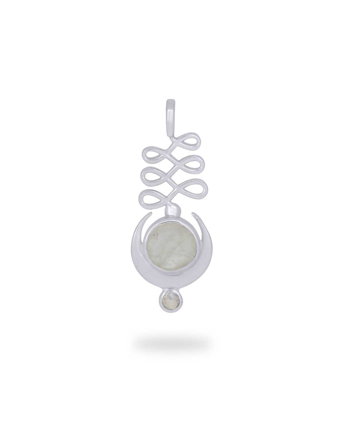 Sterling Silver Moon, Unalome Moonstone Pendant、mySite、topwebapps