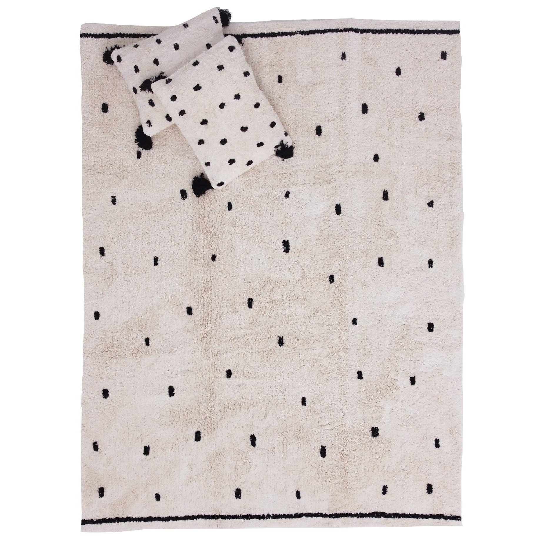 Cotton Berber Going Dotty Black Washable Area Rug、mySite、gigharbornorthrealestate