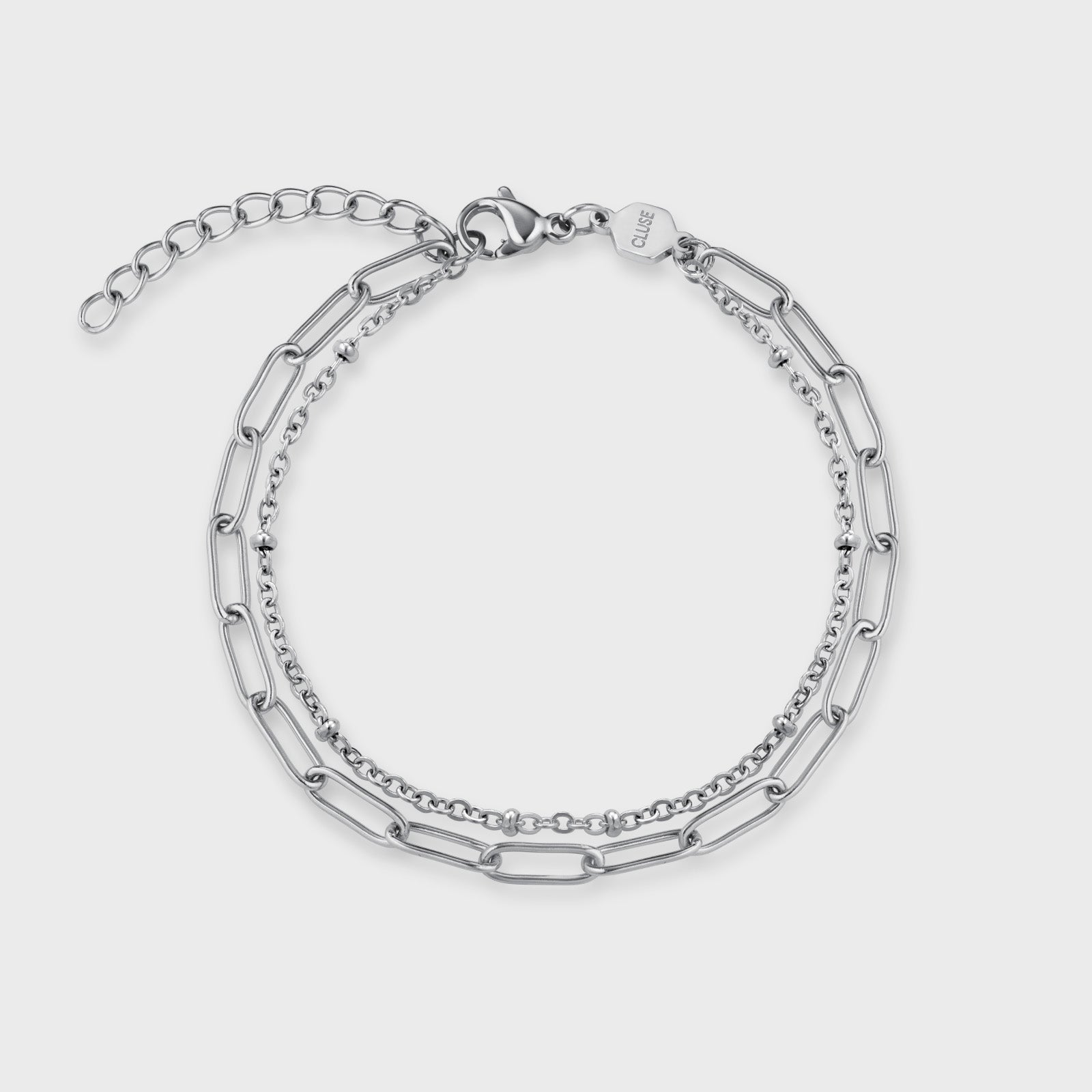  Gift Box La Tétragone Watch Steel, Two-Tone & Double Chain Bracelet, Silver Colour