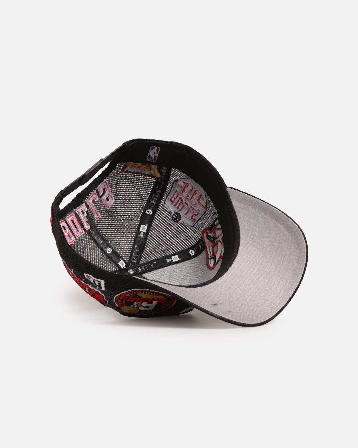 New Era Chicago Bulls 'Mesh Crown All Over Logos' 9FORTY A-Frame Snapback Official Team Colour、mySite、zt4zffjzw