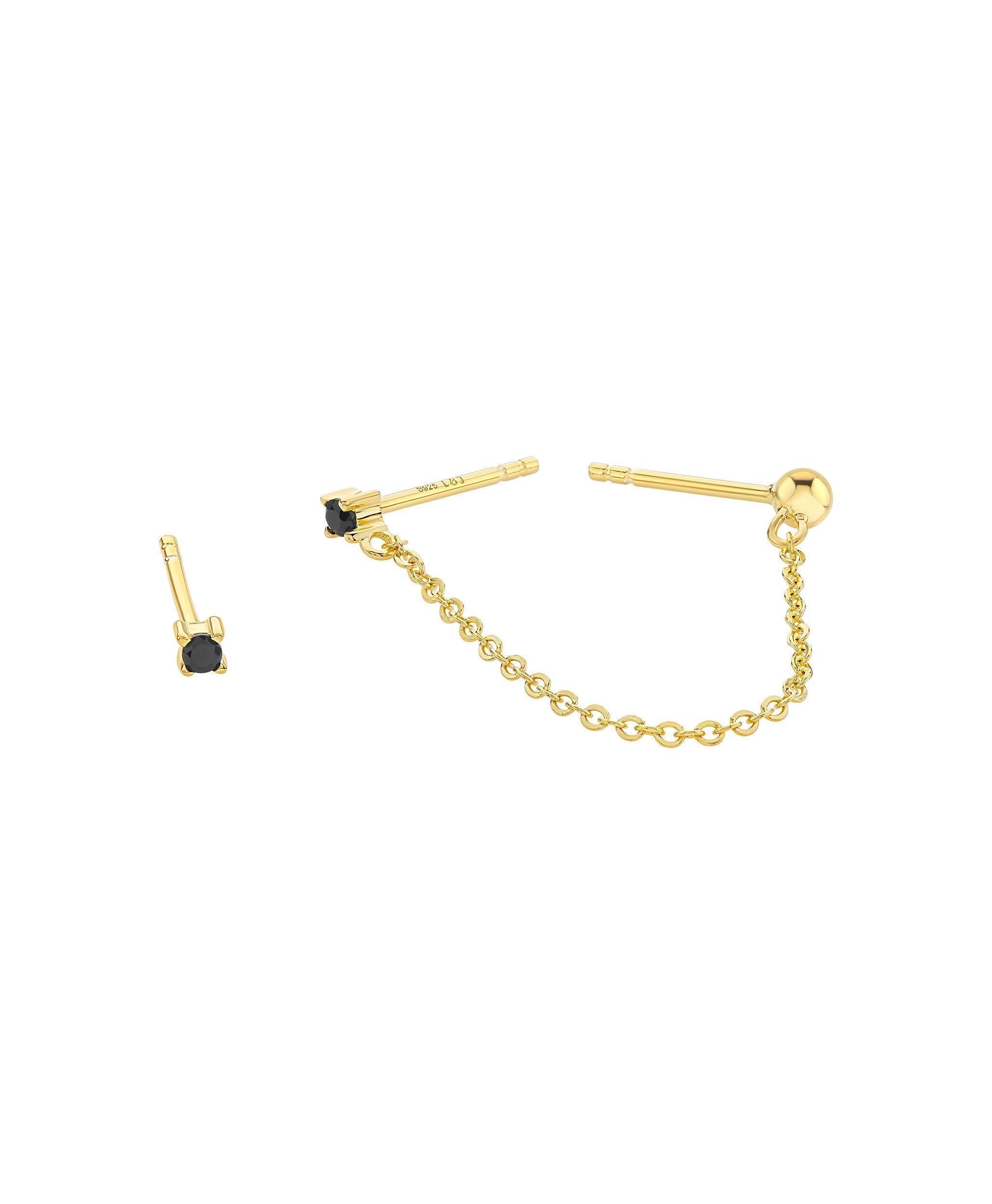 Vision Earring Set Black 18ct Gold Plated、mySite、botmansion