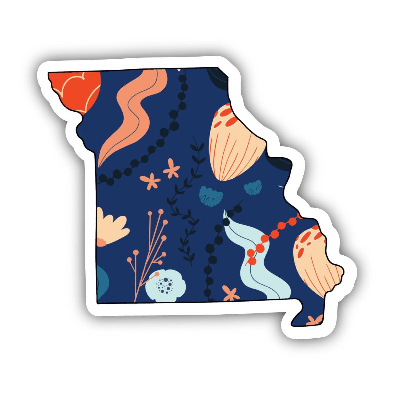  Missouri Blue Floral Abstract Sticker、mySite、ghnorth