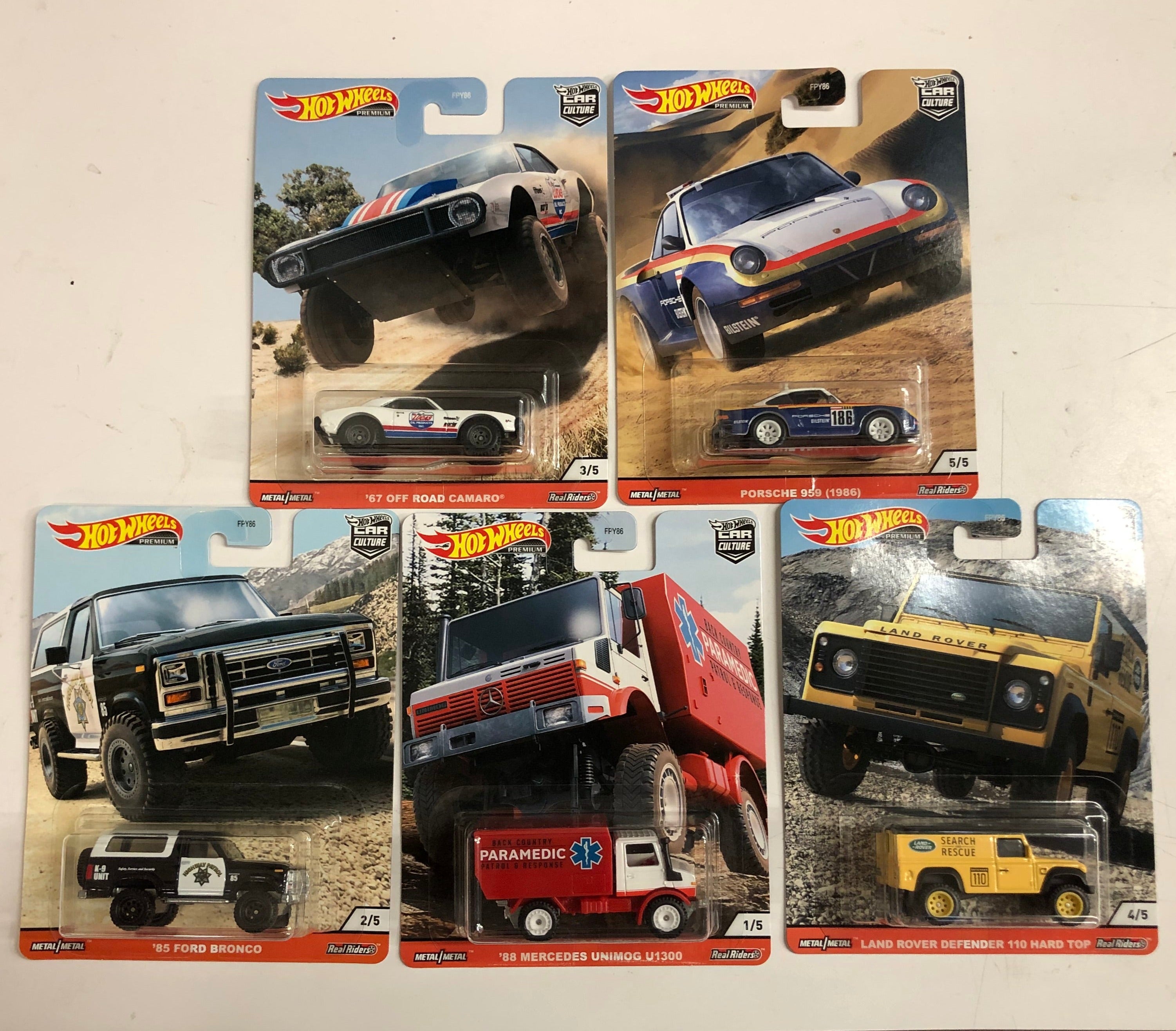 Wild Terrain Complete 5 Car Set * Hot Wheels Car Culture、mySite、hgirdovlk
