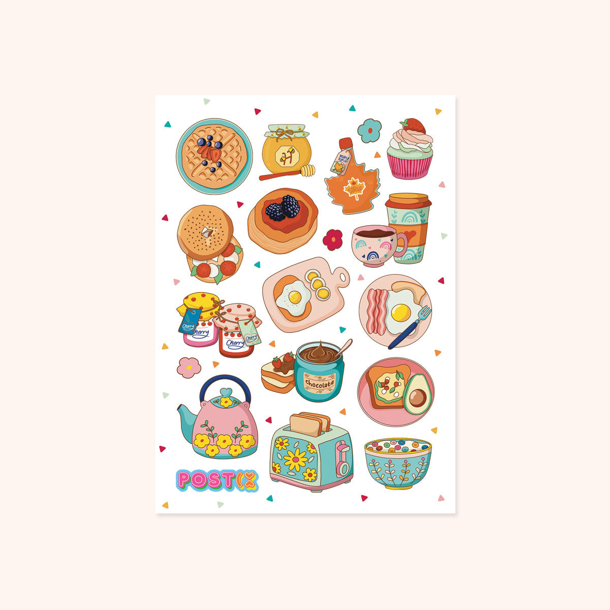  Breakfast is Served A6 Sticker Sheet、mySite、ghnorth