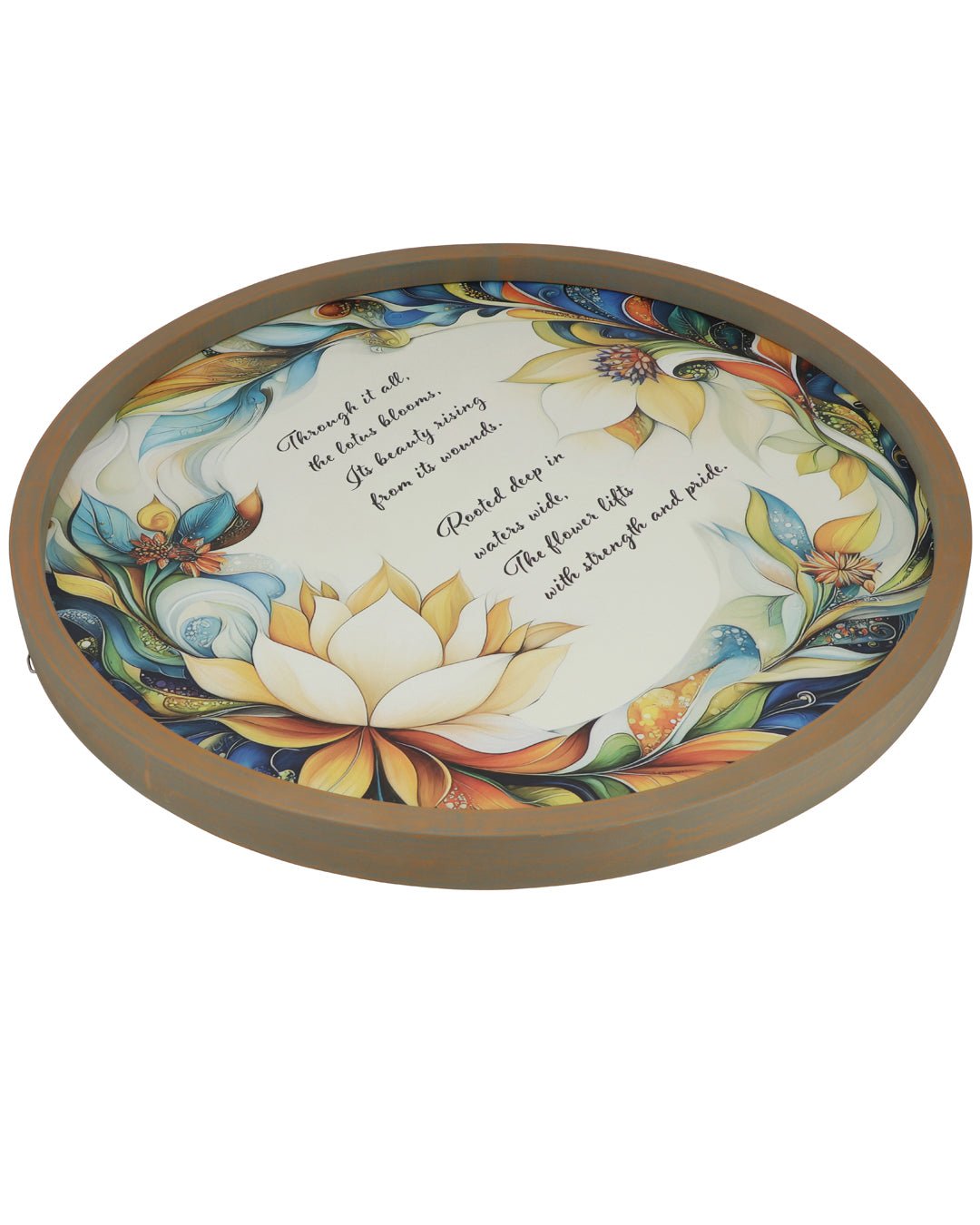 Lotus Bloom Inspirational Round Wall Art、mySite、topwebapps