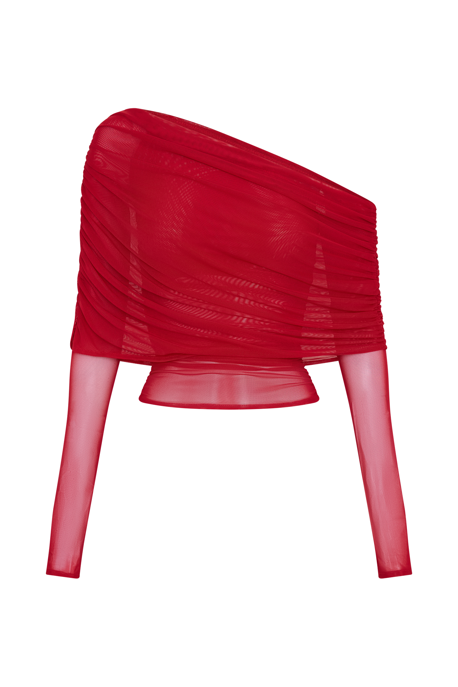Everly Sheer Mesh Off Shoulder Top - Ruby、mySite、solidvoid
