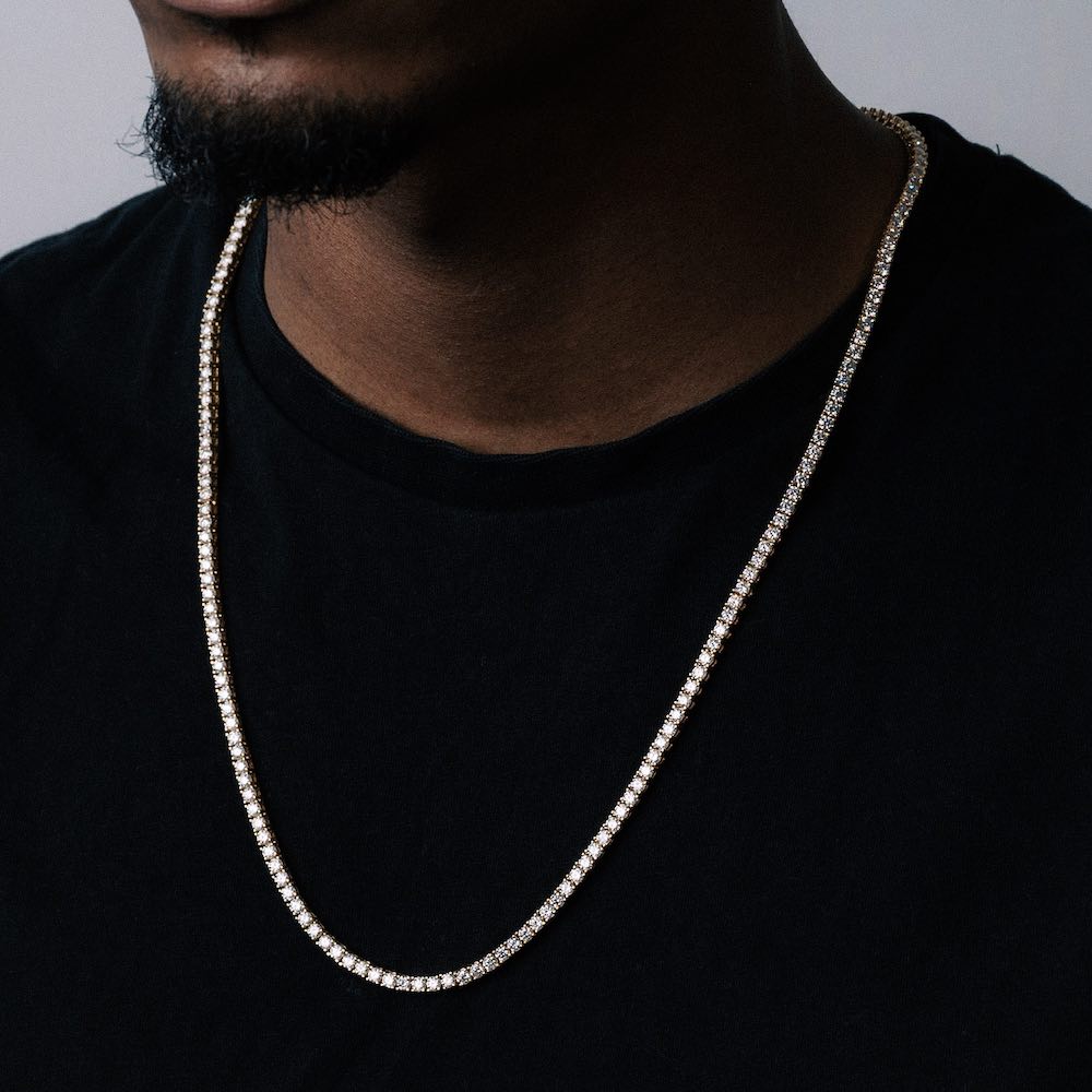 3MM Moissanite Tennis Chain 14K Gold、mySite、hinf8tx79