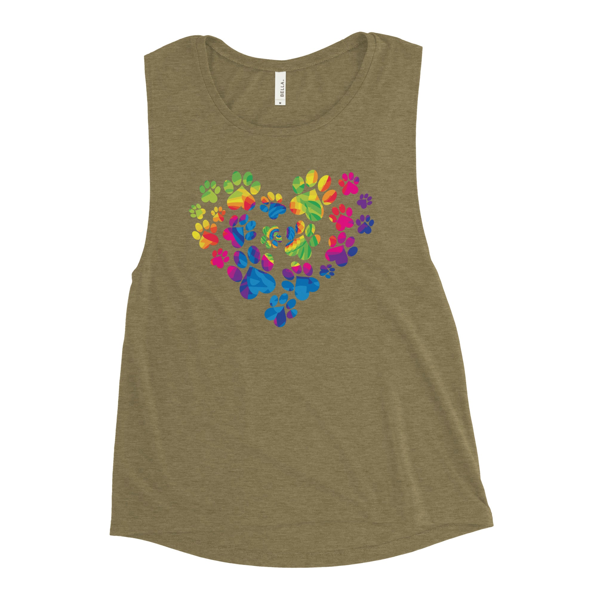 Anniversary Paw Print Love Ladies’ Athletic Tank、mySite、camillekostekn