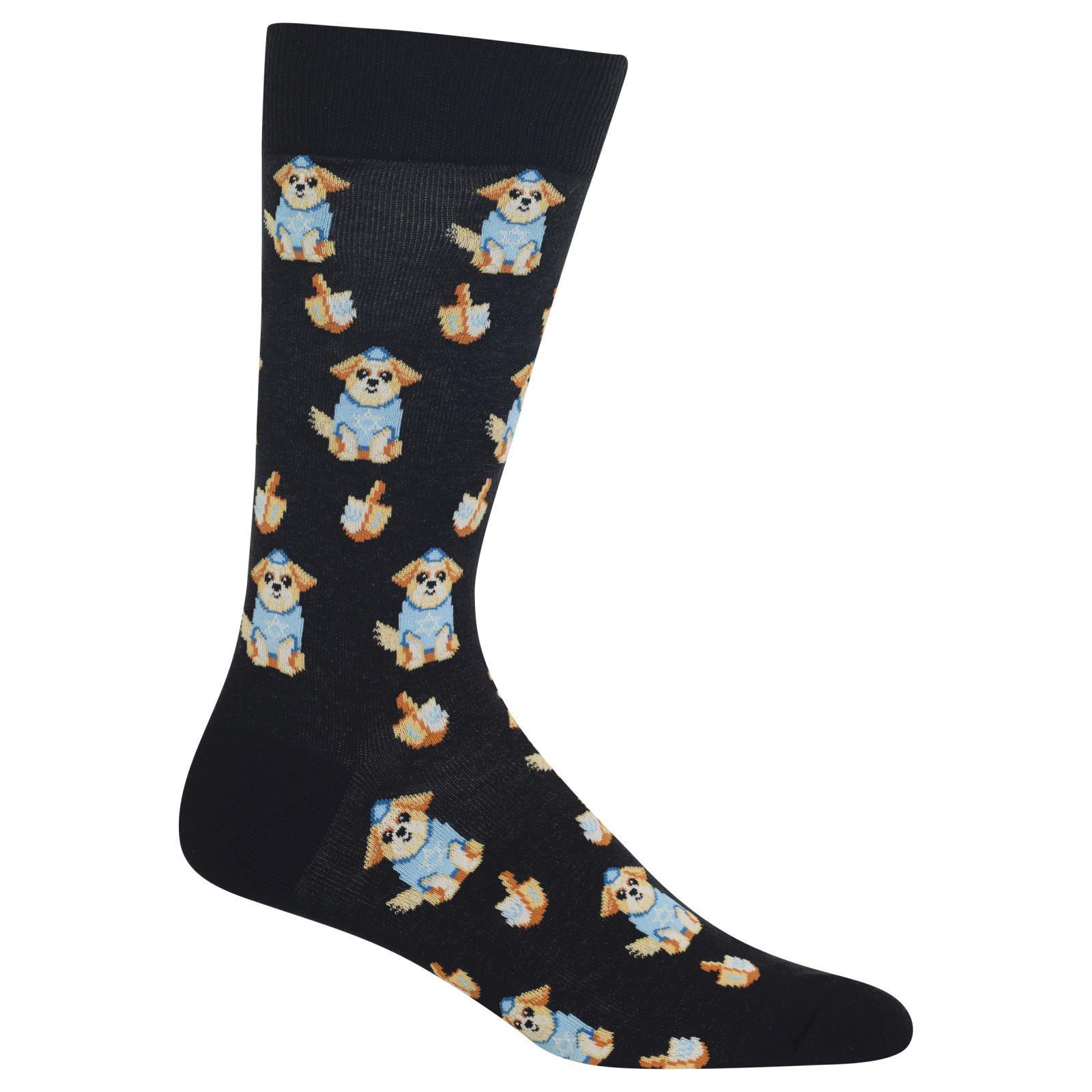 Men's Dreidel Dog Crew Socks、mySite、topwebapps