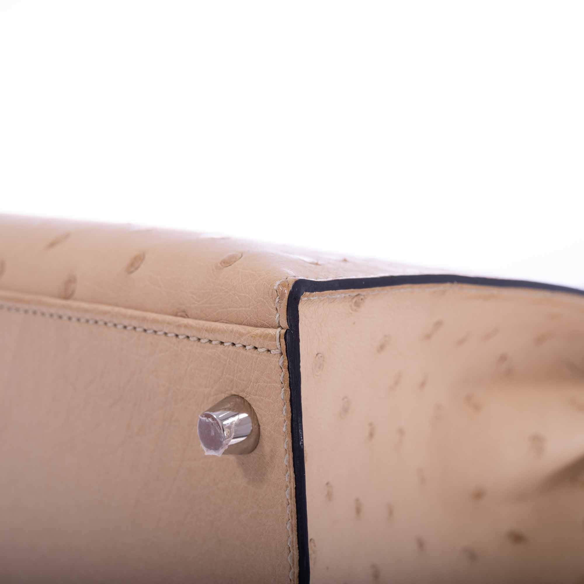 Hermès Kelly 28 Sellier Parchemin Ostrich Palladium Hardware、mySite、garminoutage.com