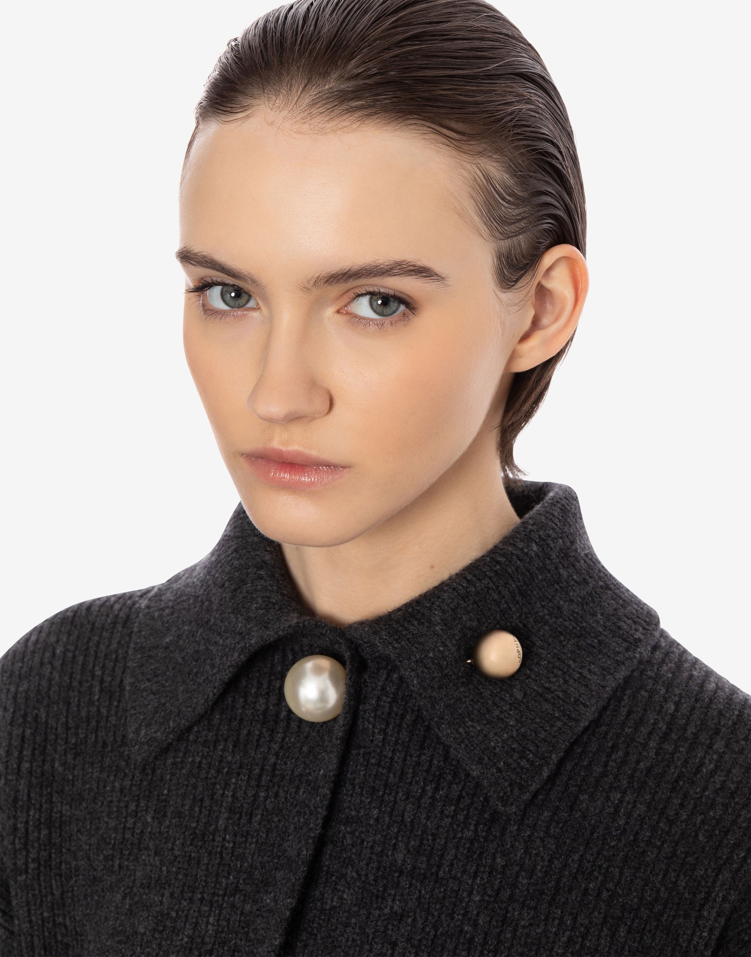 Cardigan in misto seta e cashmere con piercing、mySite、aoinhome