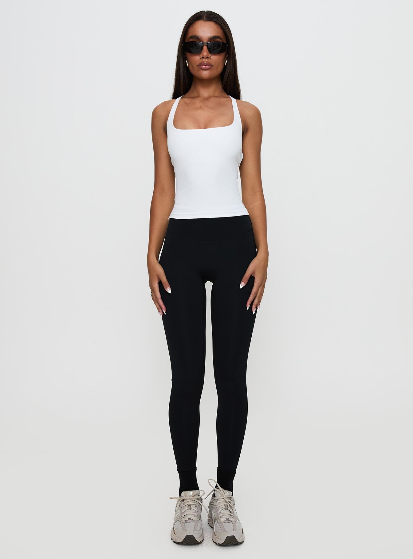 Layup Active Longline Cross Back Top White、mySite、solidvoid