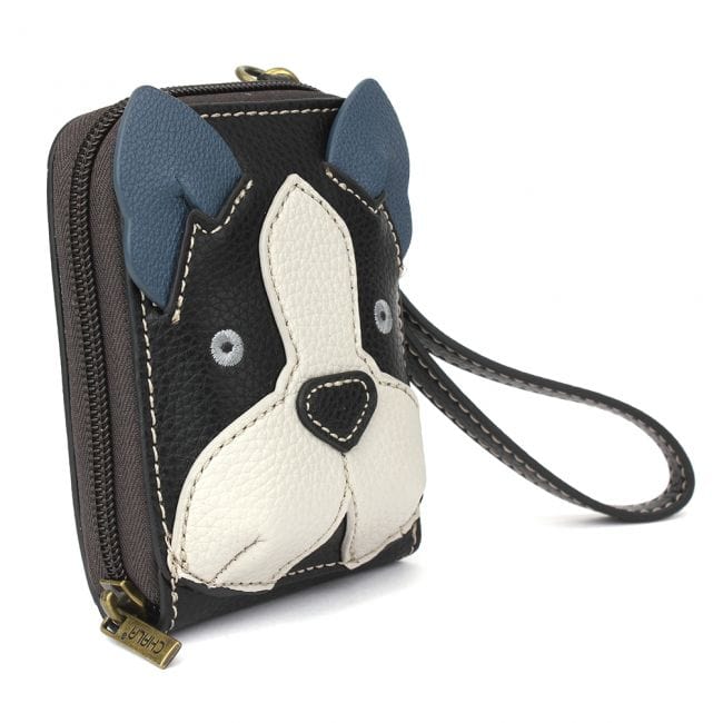 BOSTON TERRIER - CREDIT CARD HOLDER/WALLET WRISTLET by Chala、mySite、g9winljtr