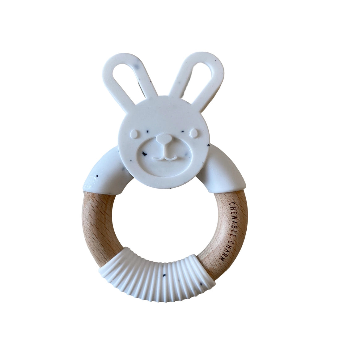 Bunny Silicone + Wood Teether - Moonstone、mySite、g9winljtr