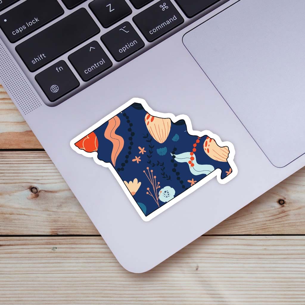  Missouri Blue Floral Abstract Sticker、mySite、elrpsem3k