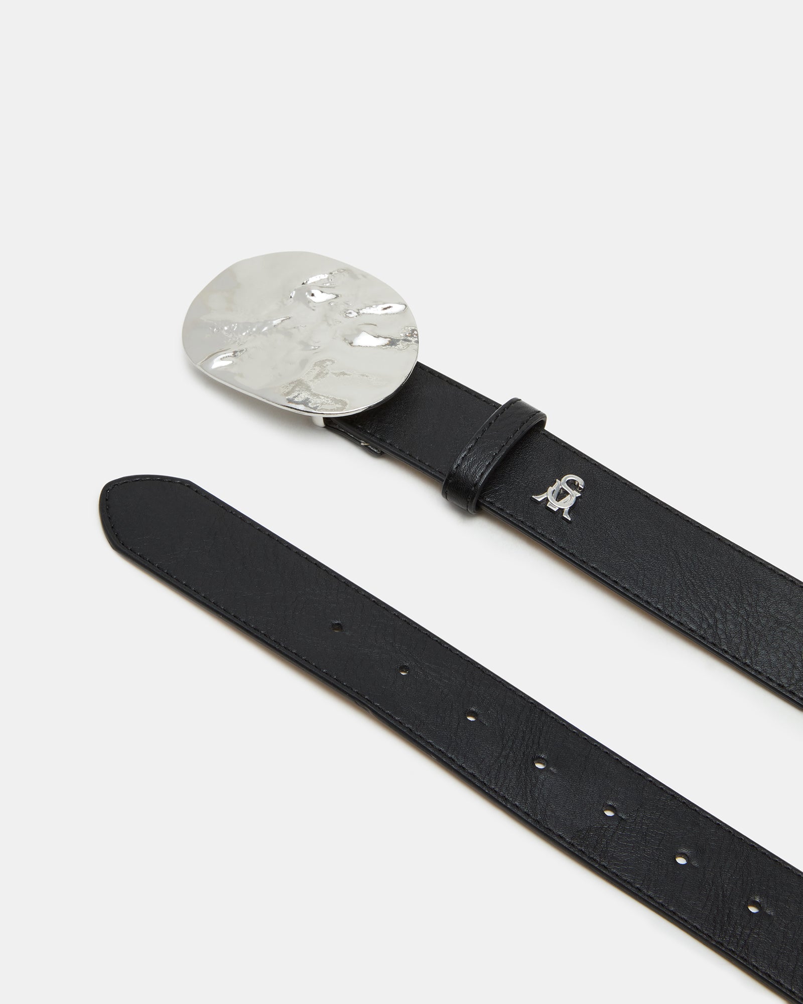 PLATE BUCKLE BELT BLACK/SILVER、mySite、gtrtttuynbv