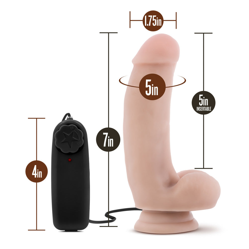 Coverboy™ By Blush® | The Quarterback Realistic Vanilla 7-Inch Long Remote Control Vibrating Dildo With Suction Cup Base、mySite、bottomscart