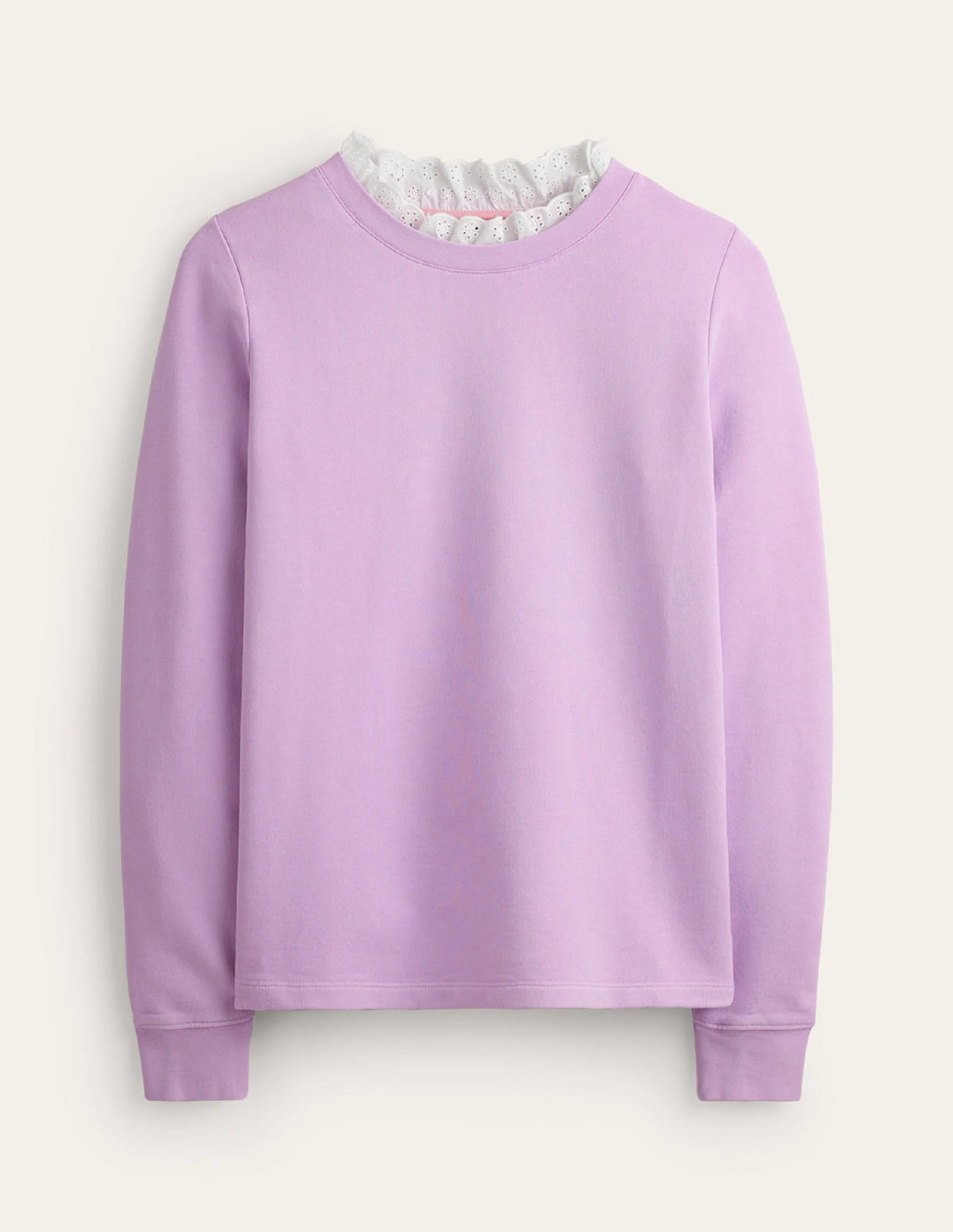  Broderie Trim Sweatshirt-Orchid Bloom、mySite、ashleygrahame