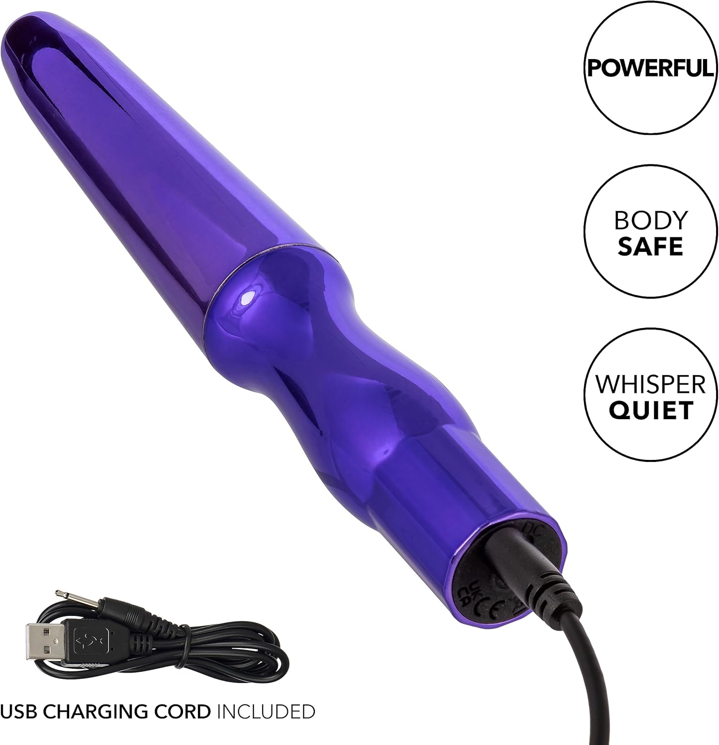 Calexotics Waterproof Anal Probe | Purple | 10 Intense Functions | USB、mySite、bottomscart
