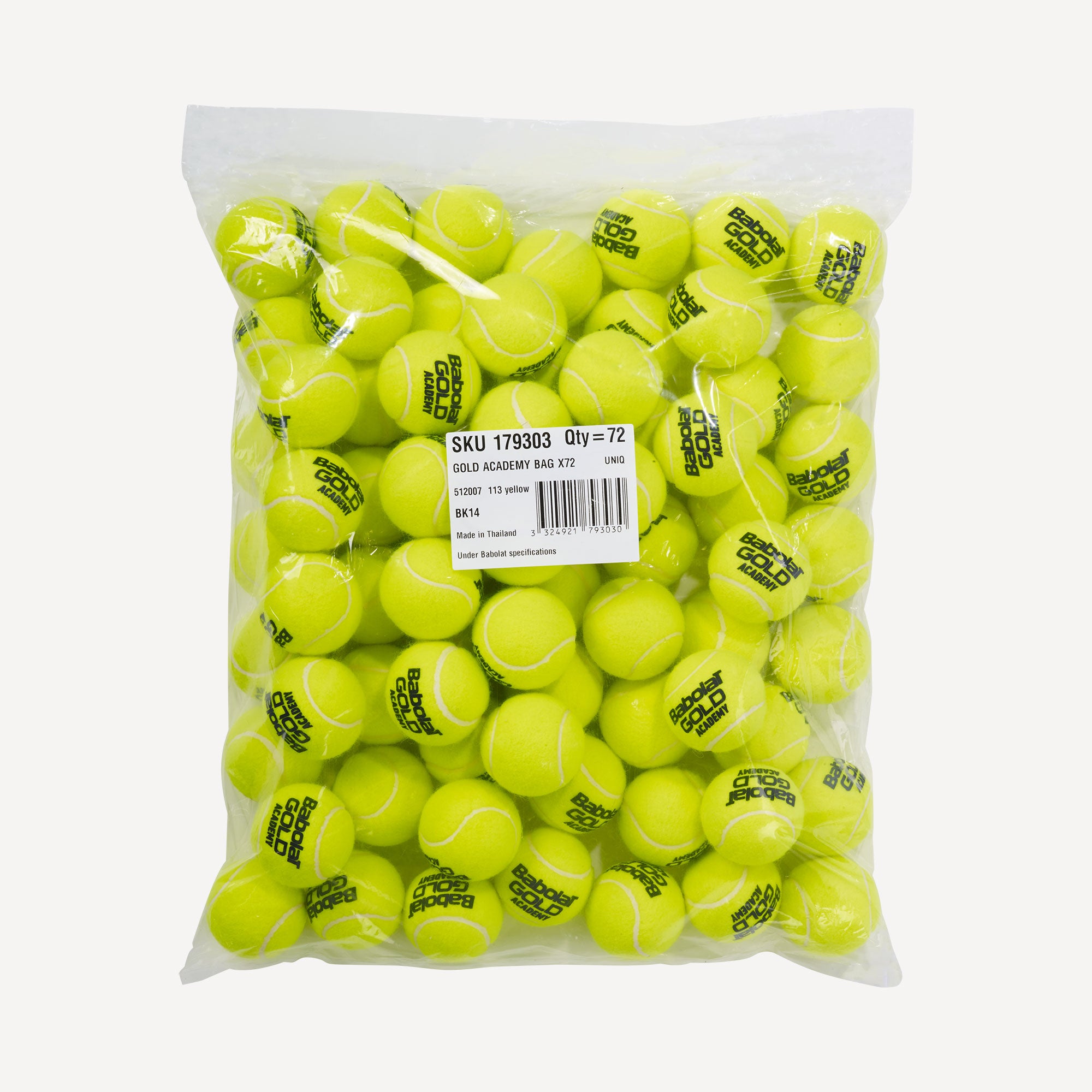 Babolat Gold Academy 72 Tennis Balls Polybag