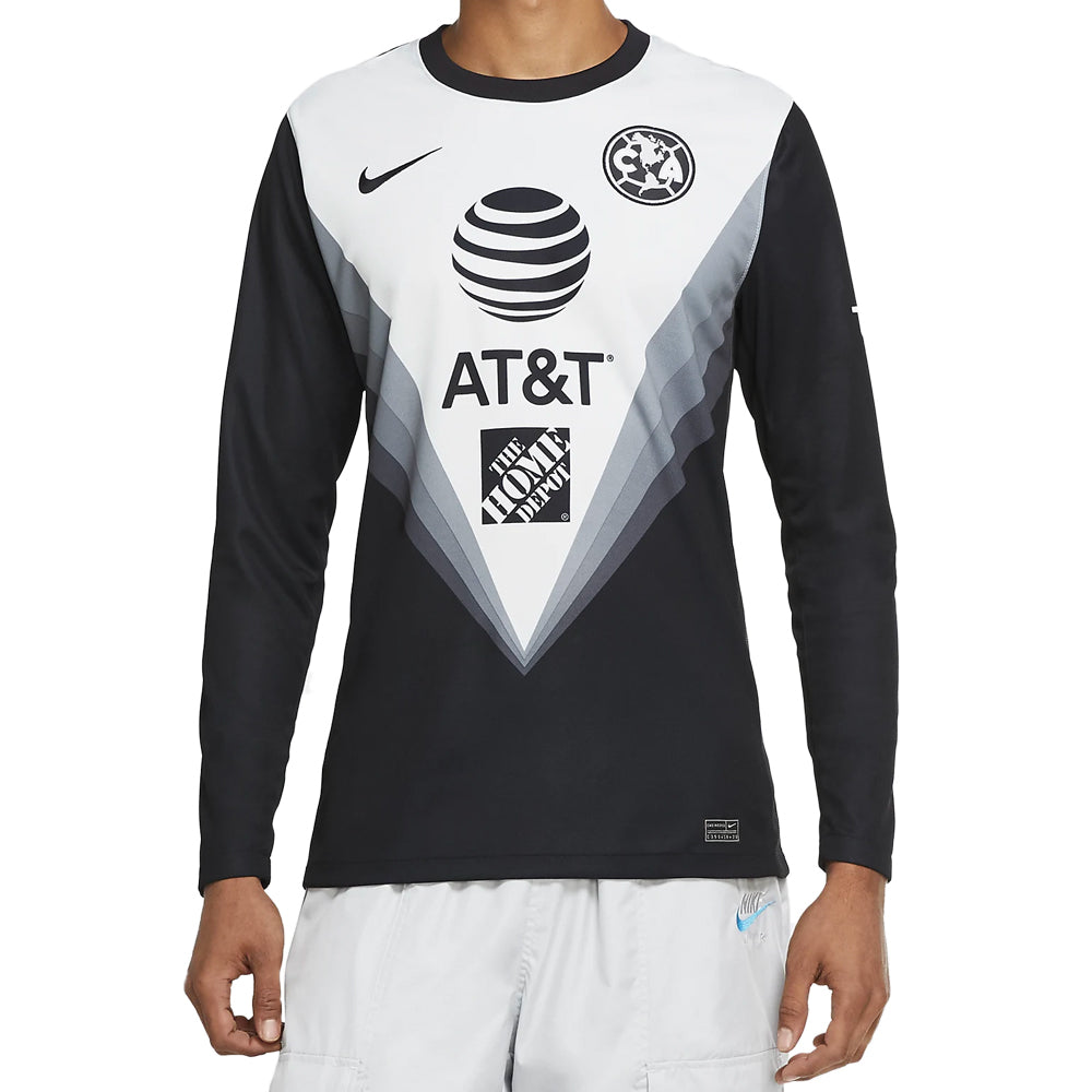 Nike Men's Club America 2020/21 Goalkeeper Jersey Black/White、mySite、noshort