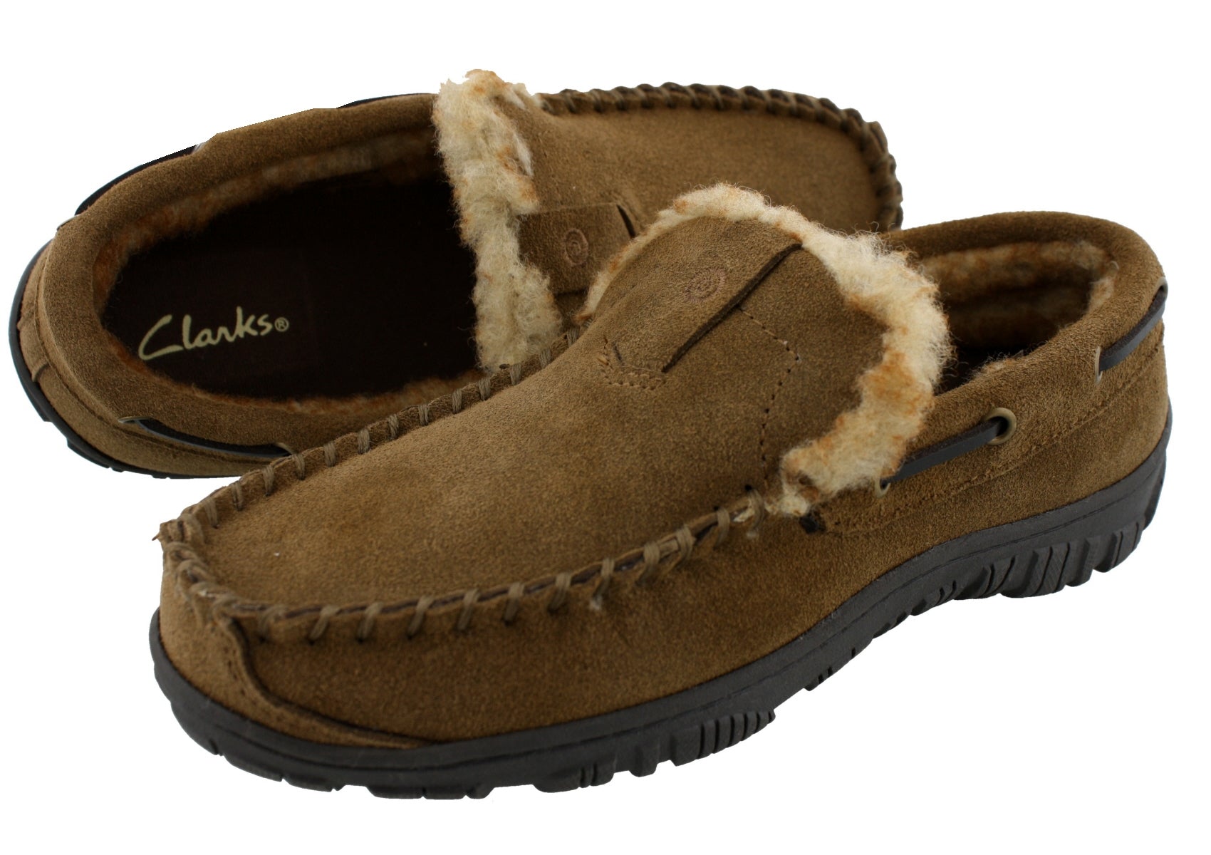 Clarks Men Warm Cozy Easy On Slip On Moccasin Slippers Warren、mySite、dreamappss