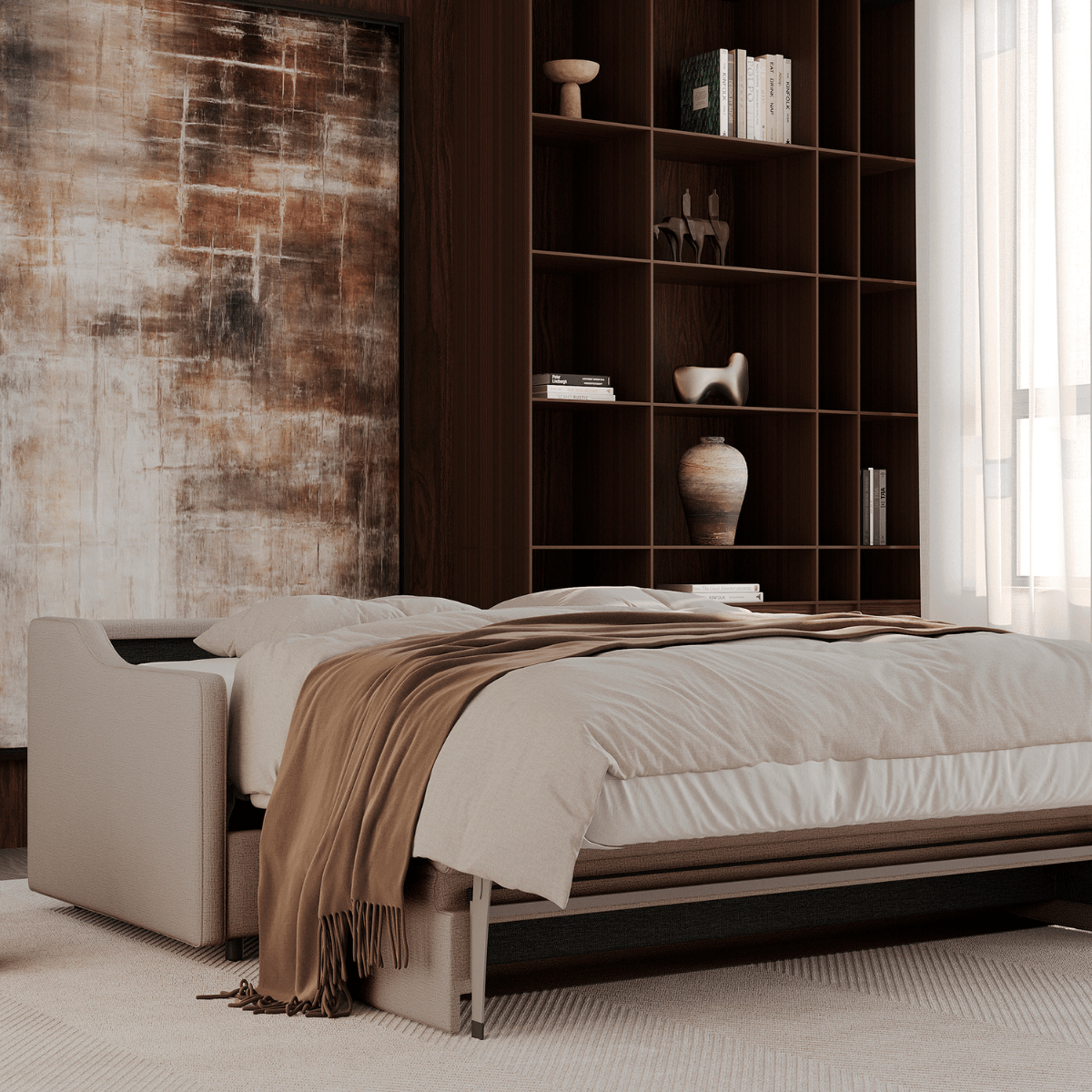 Carnell Queen Sleeper Sofa with Slope Arms、mySite、neckold