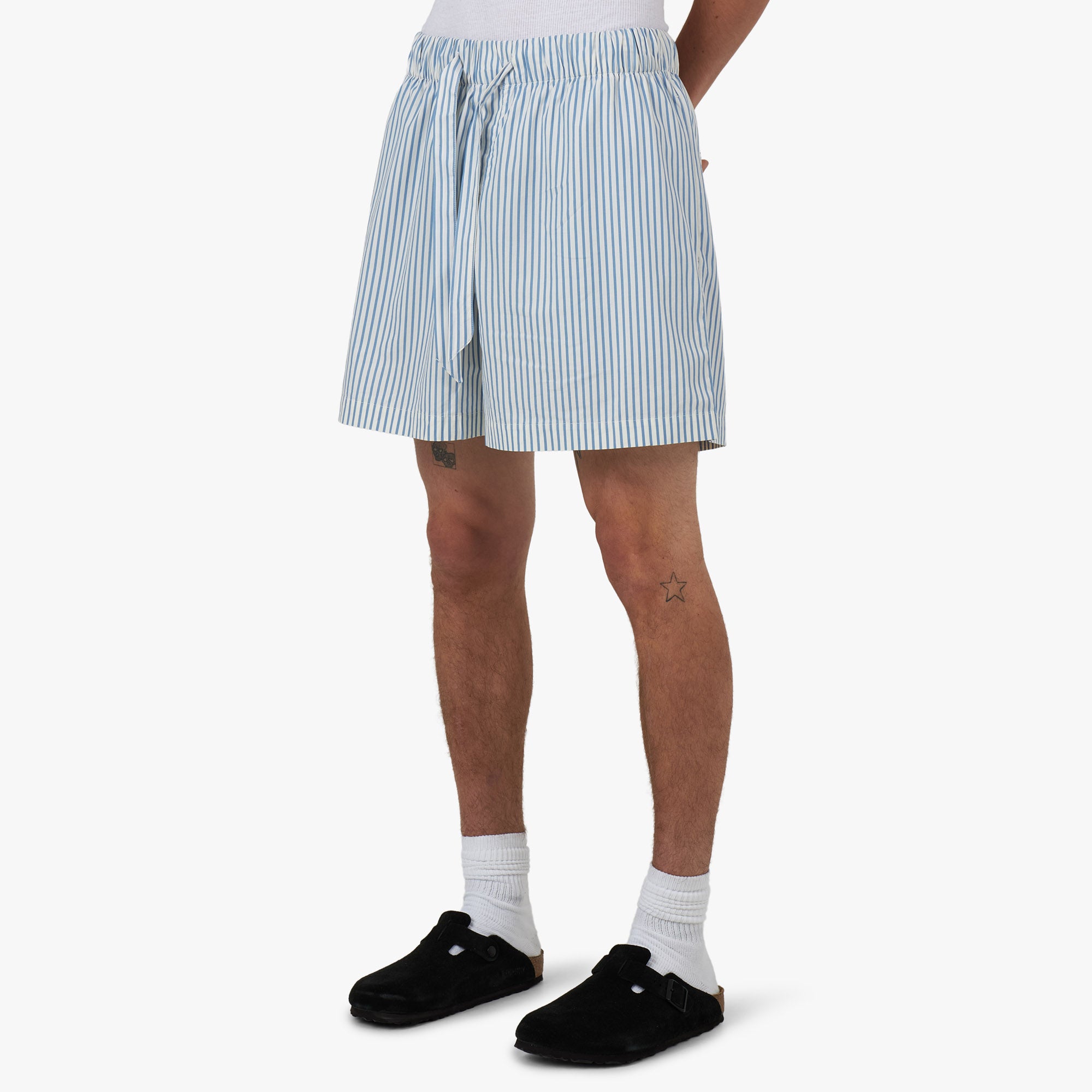 Tekla Poplin Shorts Placid / Blue Stripes、mySite、merchandisen