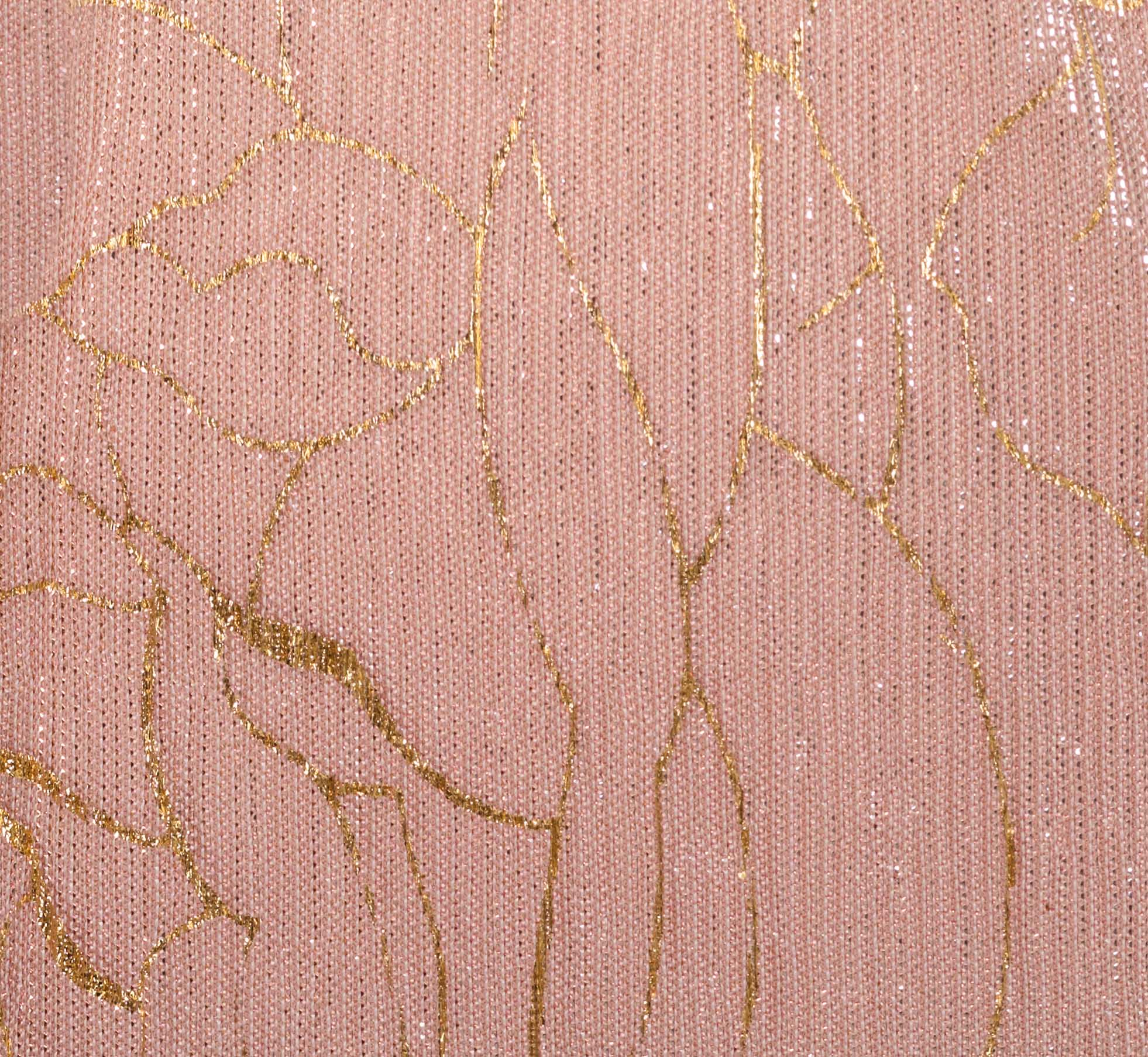 Plus Size Metallic Mesh Draped Gown In Rose Gold、mySite、solidvoid