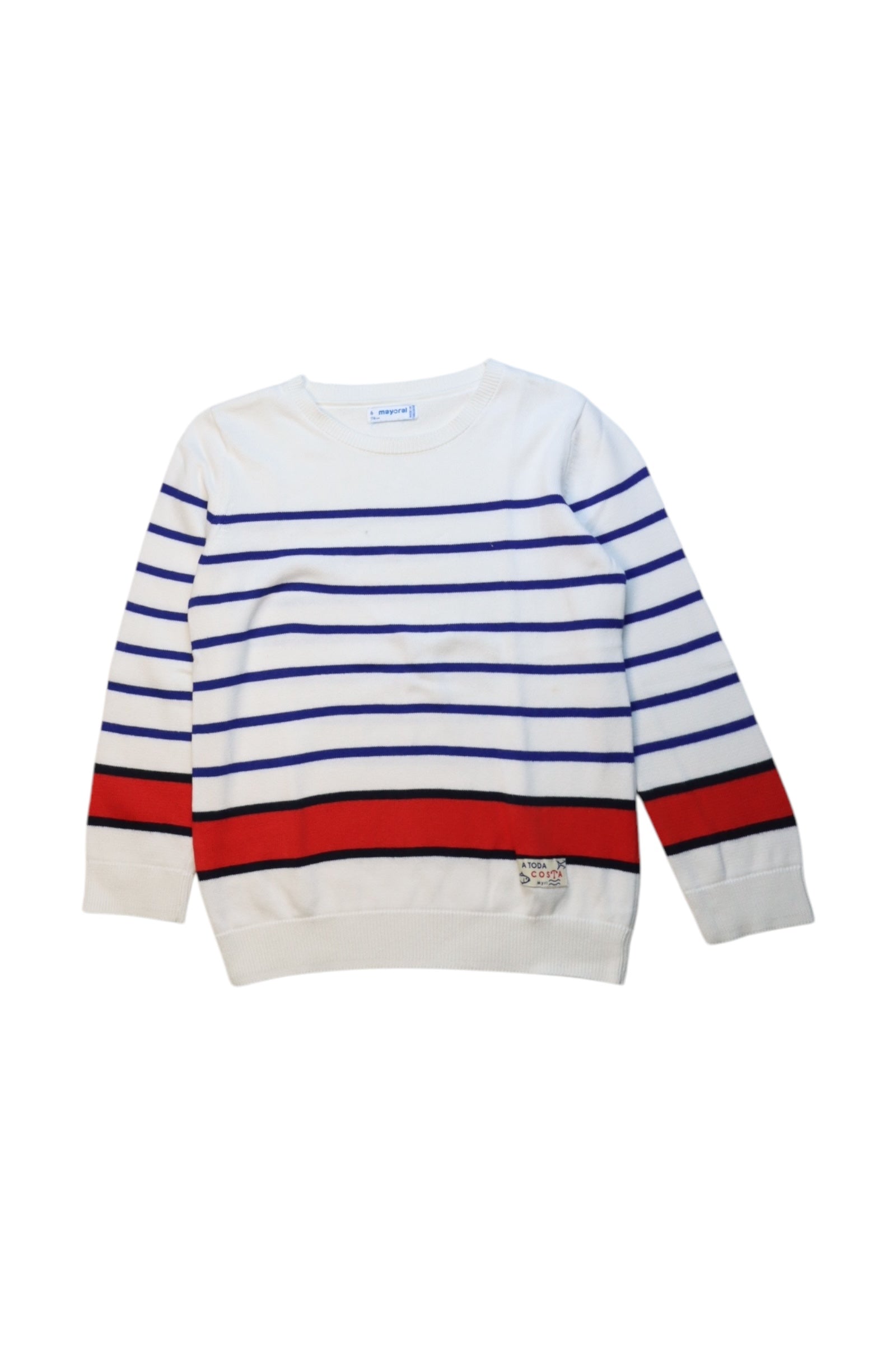 Mayoral Striped Crewneck Sweatshirt Size 6T、mySite、g9winljtr