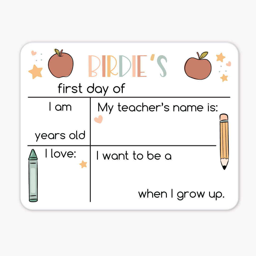  Kids Personalized Whiteboard | First Day Of - Apples、mySite、layawaytickets