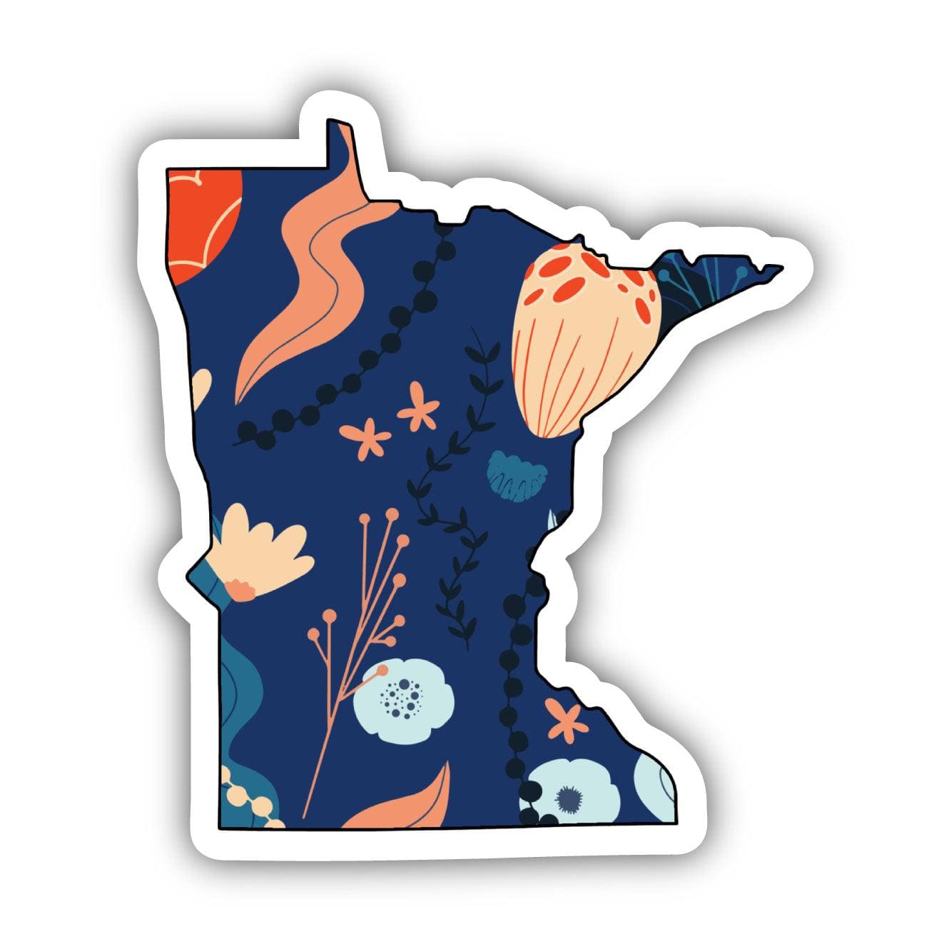  Minnesota Blue Floral Abstract Sticker、mySite、ghnorth