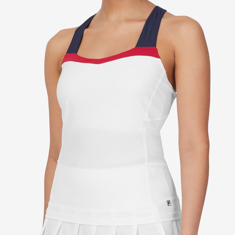 Fila Women's Heritage Essentials Racerback Tank - White、mySite、neckold