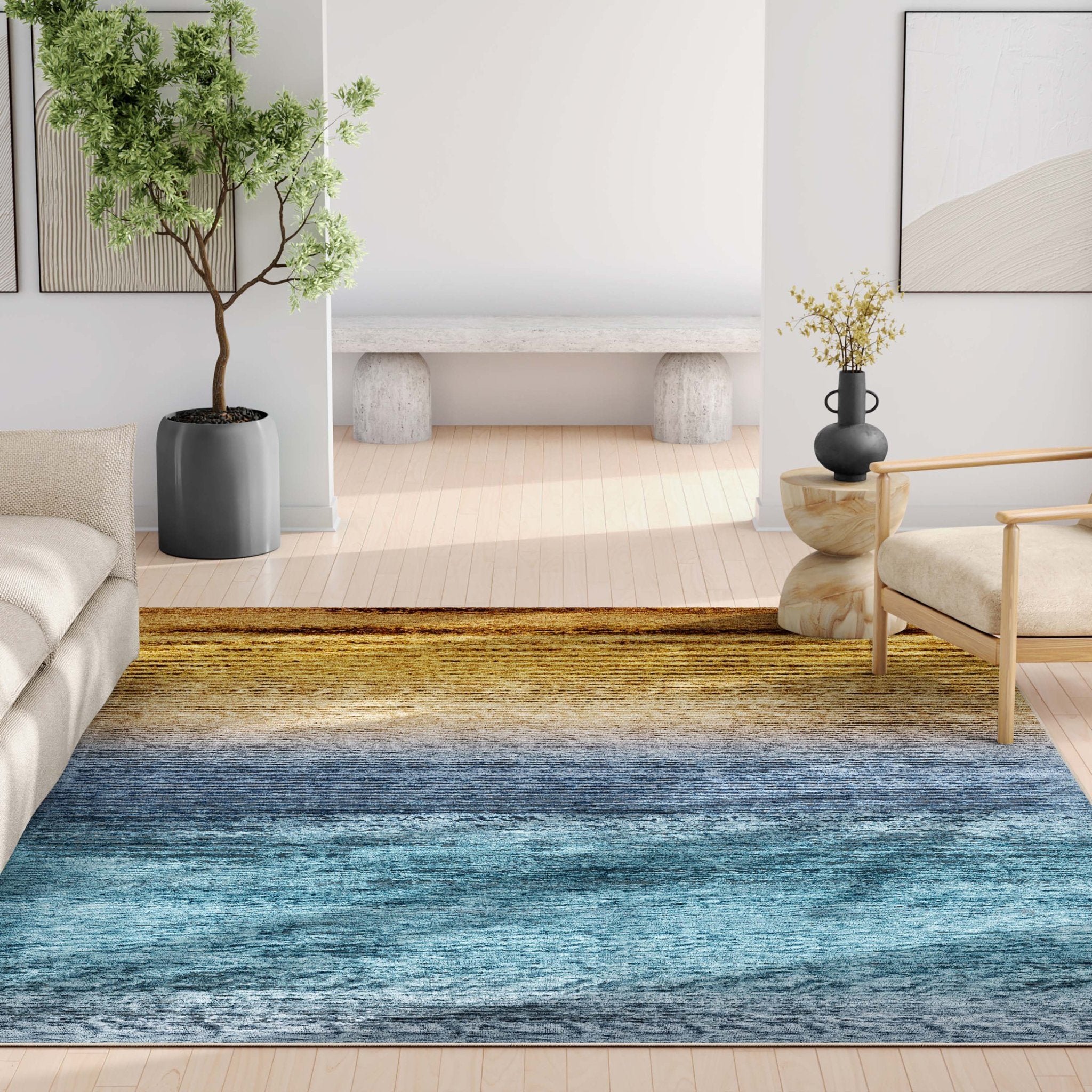 Sunset Abstract Boho Gradient Flatweave Rug、mySite、gigharbornorthrealestate