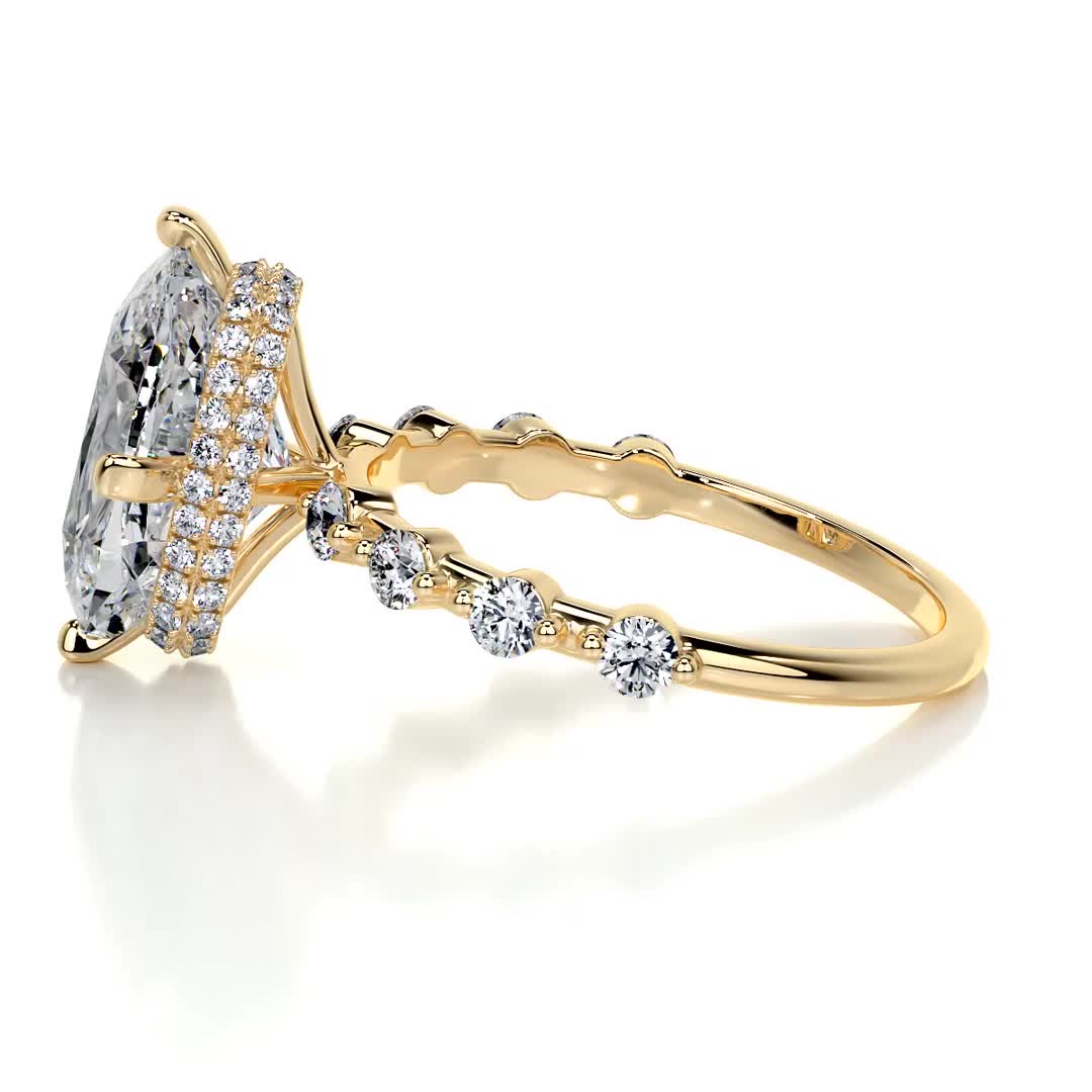 Theresa Moissanite & Diamond Ring -18K Yellow Gold、mySite、hinf8tx79