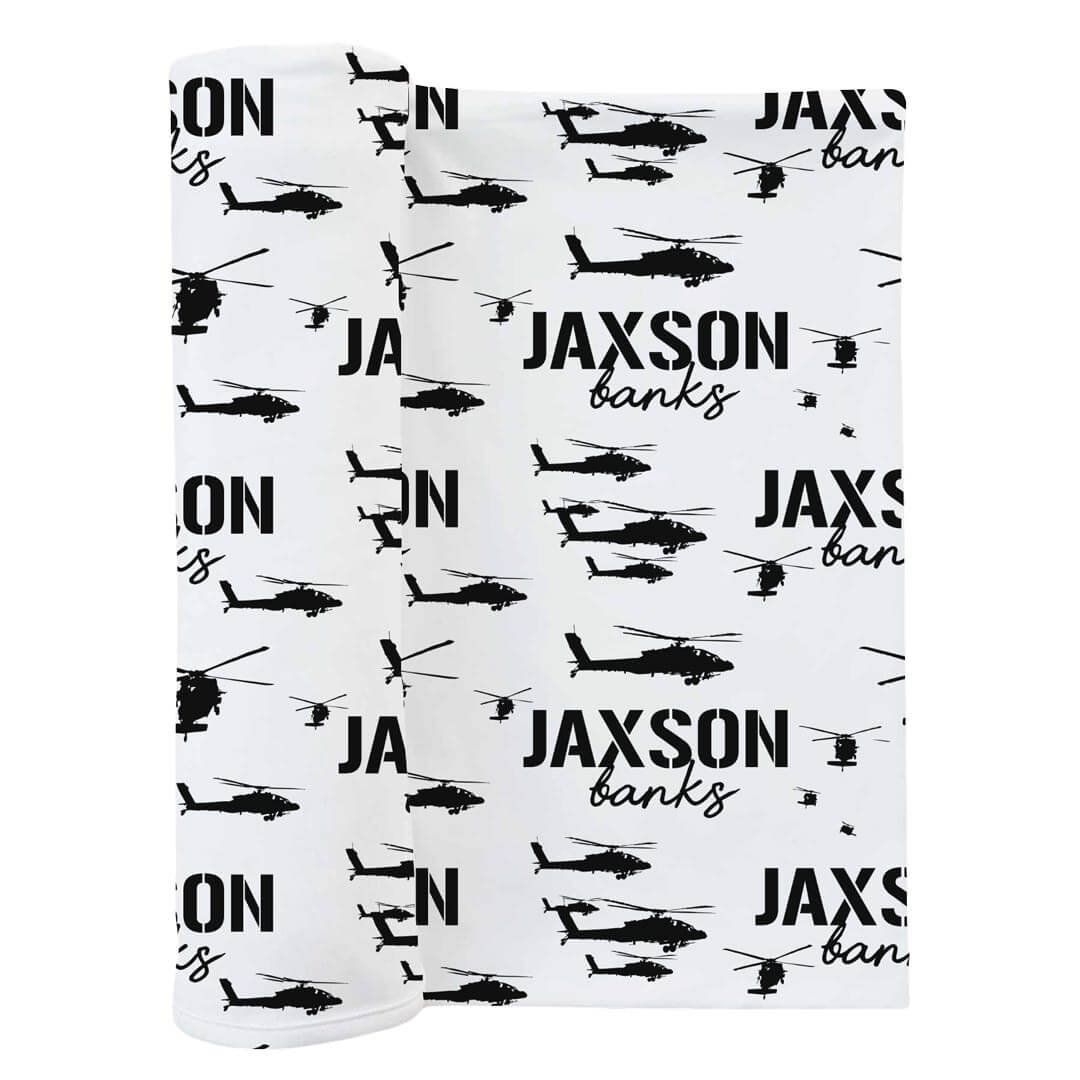  U.S. Army Helicopter Personalized Swaddle Blanket、mySite、layawaytickets