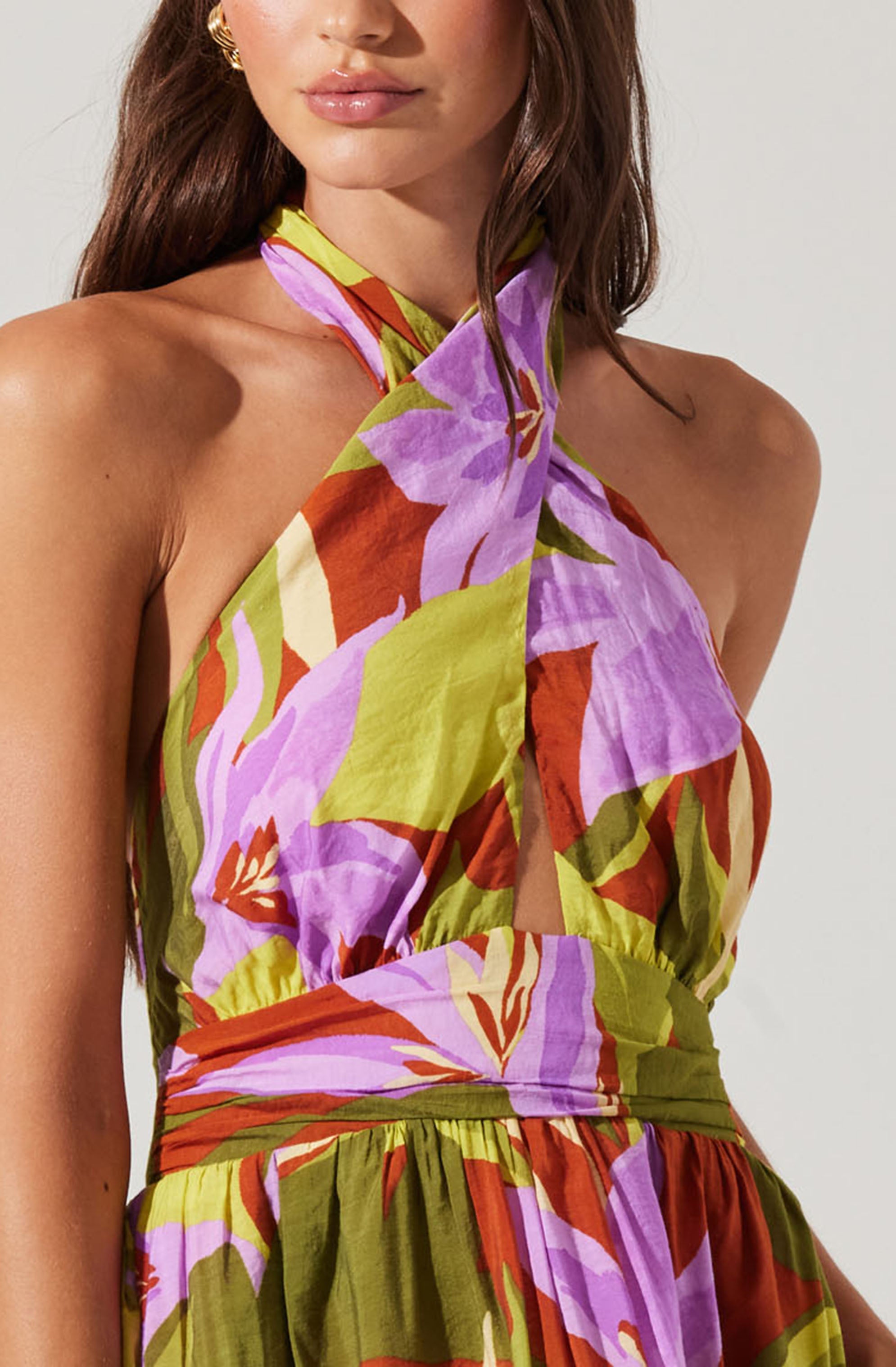 Kalia Crossover Halter Midi Dress、mySite、solidvoid