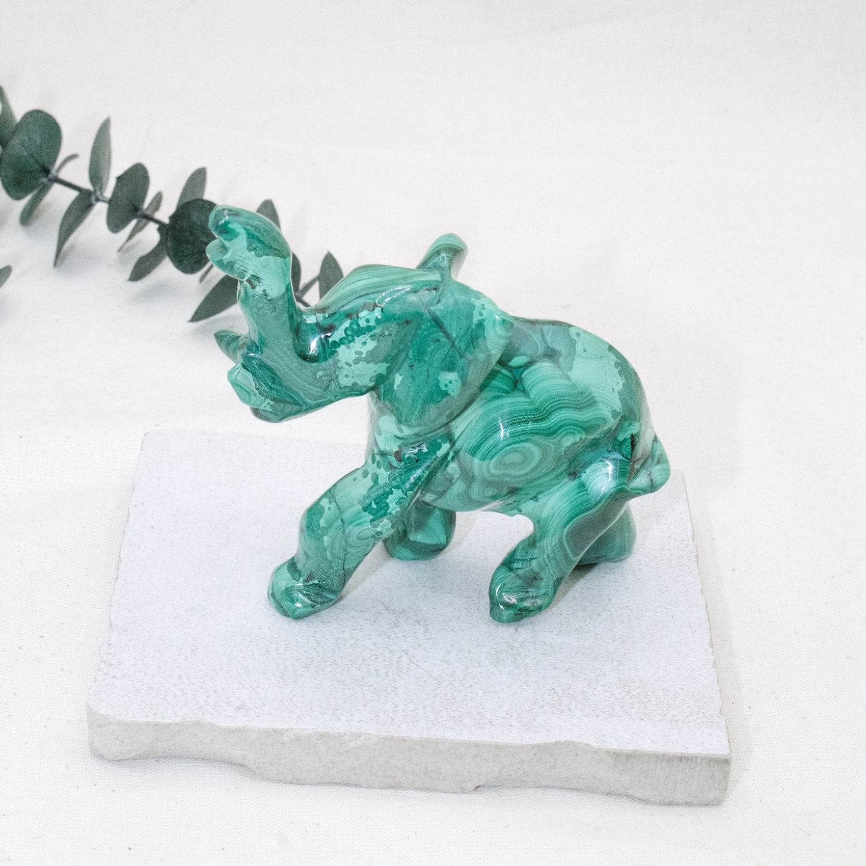 Genuine Malachite Elephants - Hand Carved - 1 of a Kind、mySite、hinf8tx79