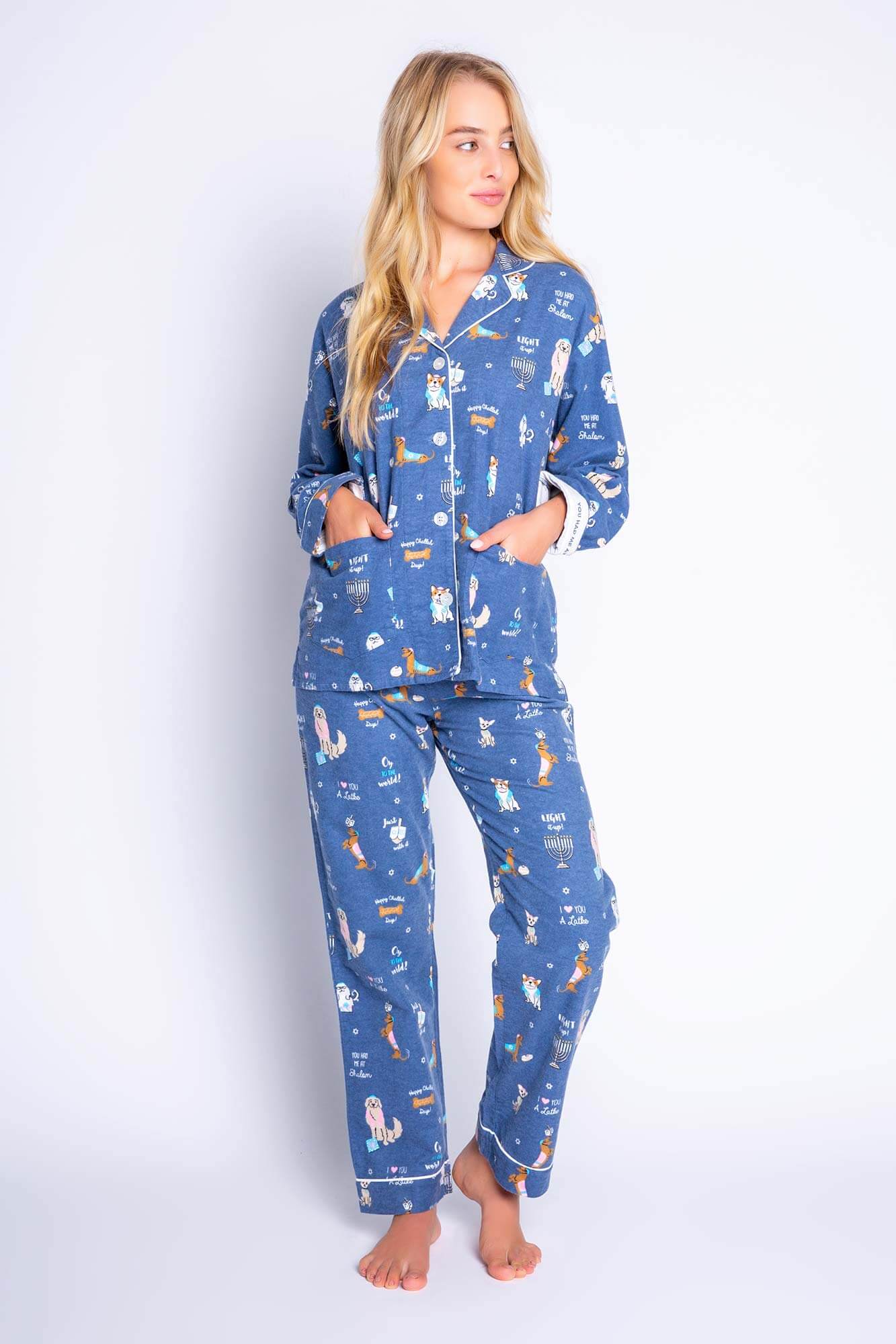 Oy to the World Hanukkah Pajamas Set by P.J. Salvage - Women、mySite、topwebapps