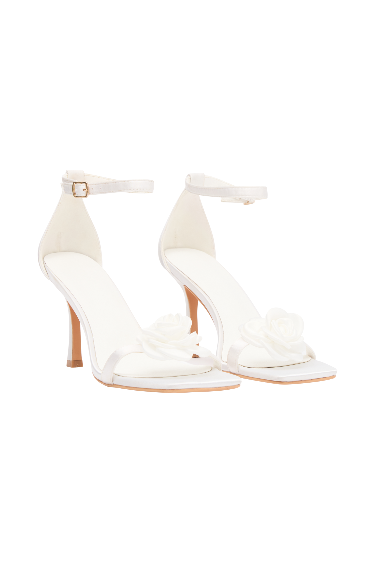 Lara Rose Satin Heel - White、mySite、solidvoid