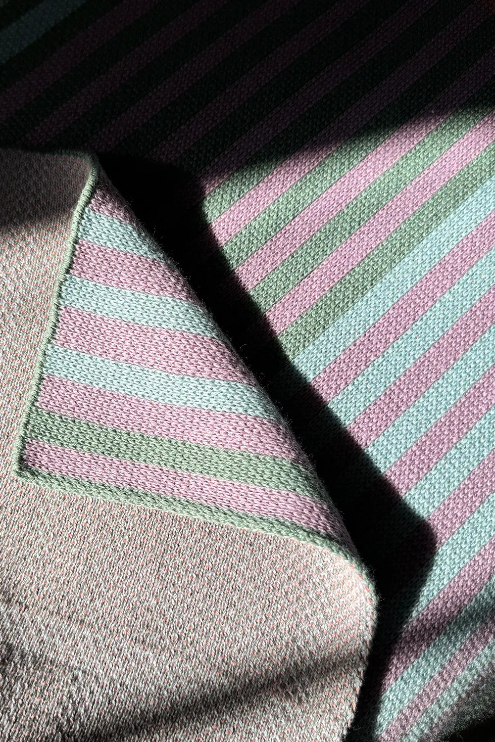 Sunrise Stripe Pastel Organic Cotton Knit Throw Blanket、mySite、gigharbornorthrealestate
