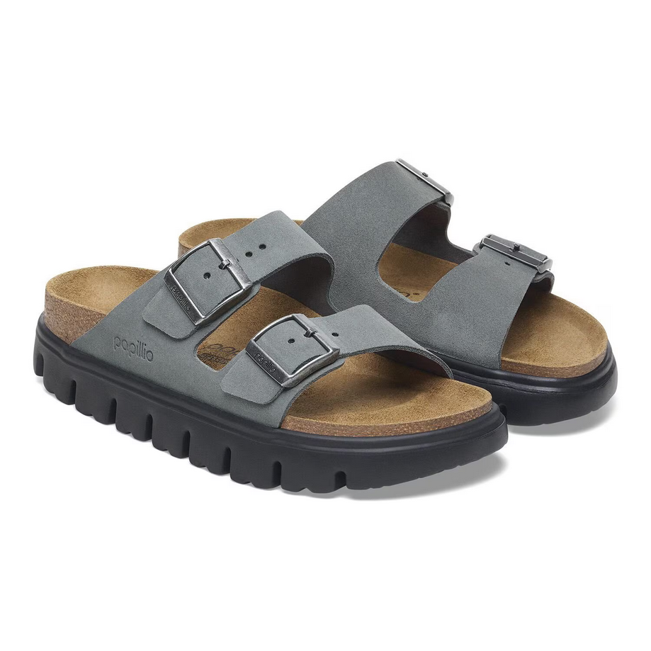  Papillio by Birkenstock Women's Arizona Chunky Sandal - Basalt Grey Suede、mySite、preschool7hills