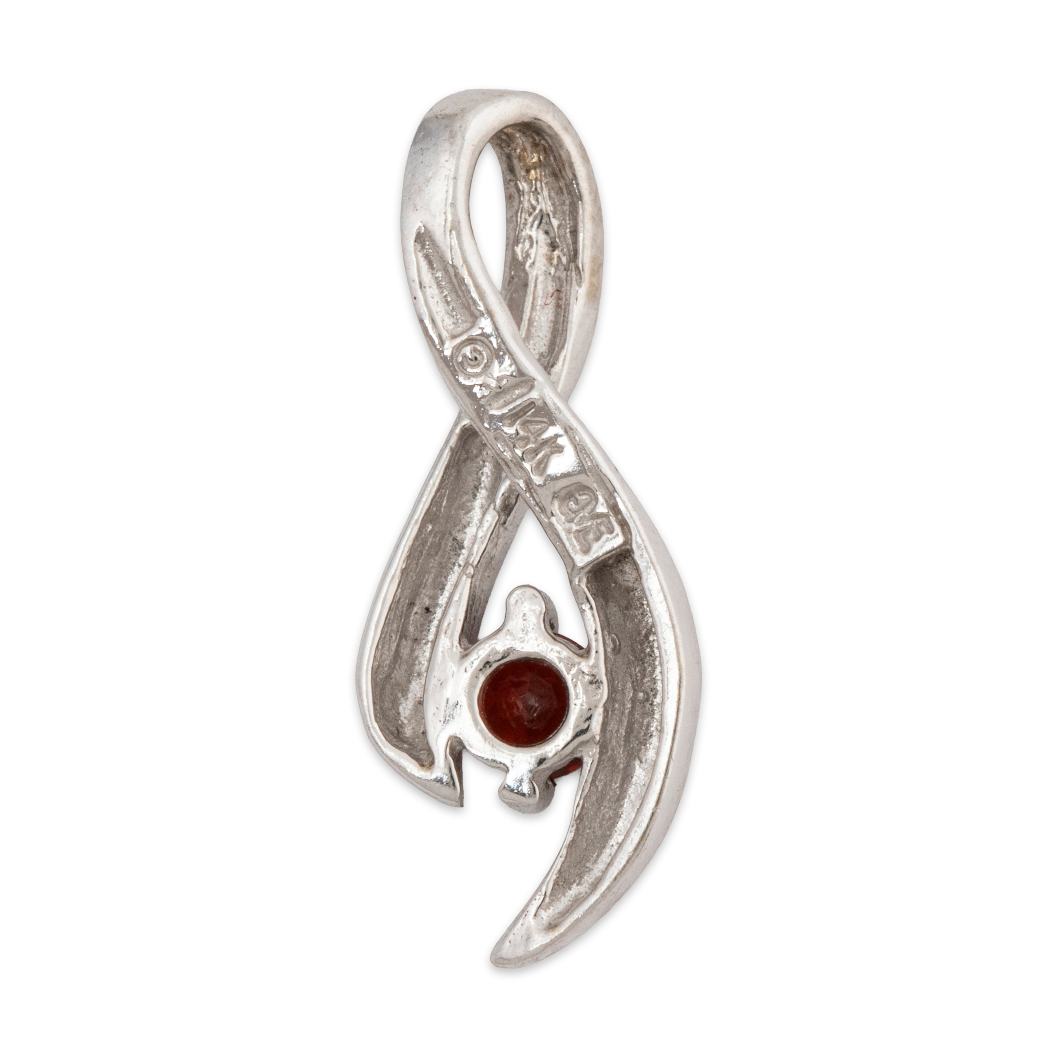 Vintage 14k White Gold Garnet Solitaire Pendant、mySite、hinf8tx79