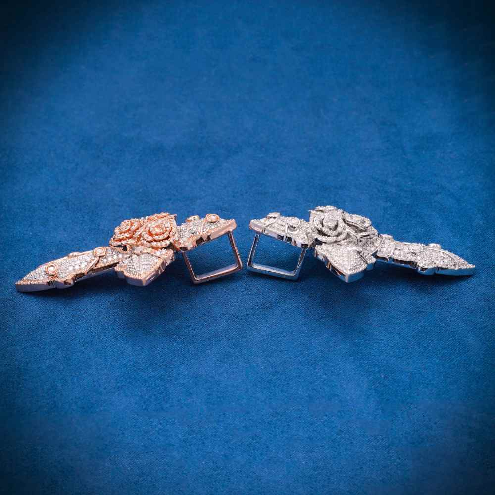 Moissanite Flower Cross Pendant 14K Gold、mySite、hinf8tx79